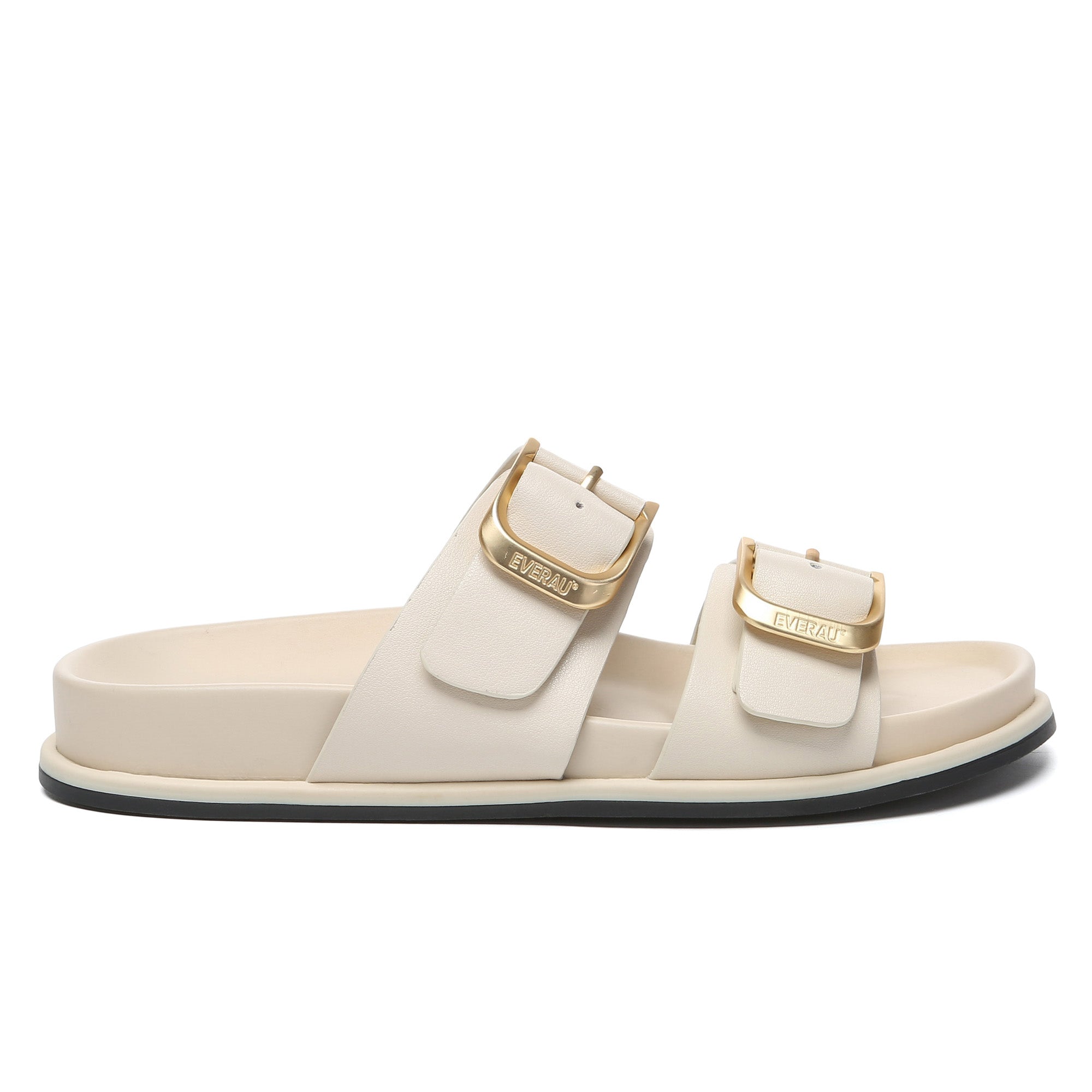 EverUgg Manisha Buckle Leather Sandals with adjustable strap and cushioned sole, ideal for casual summer wear.