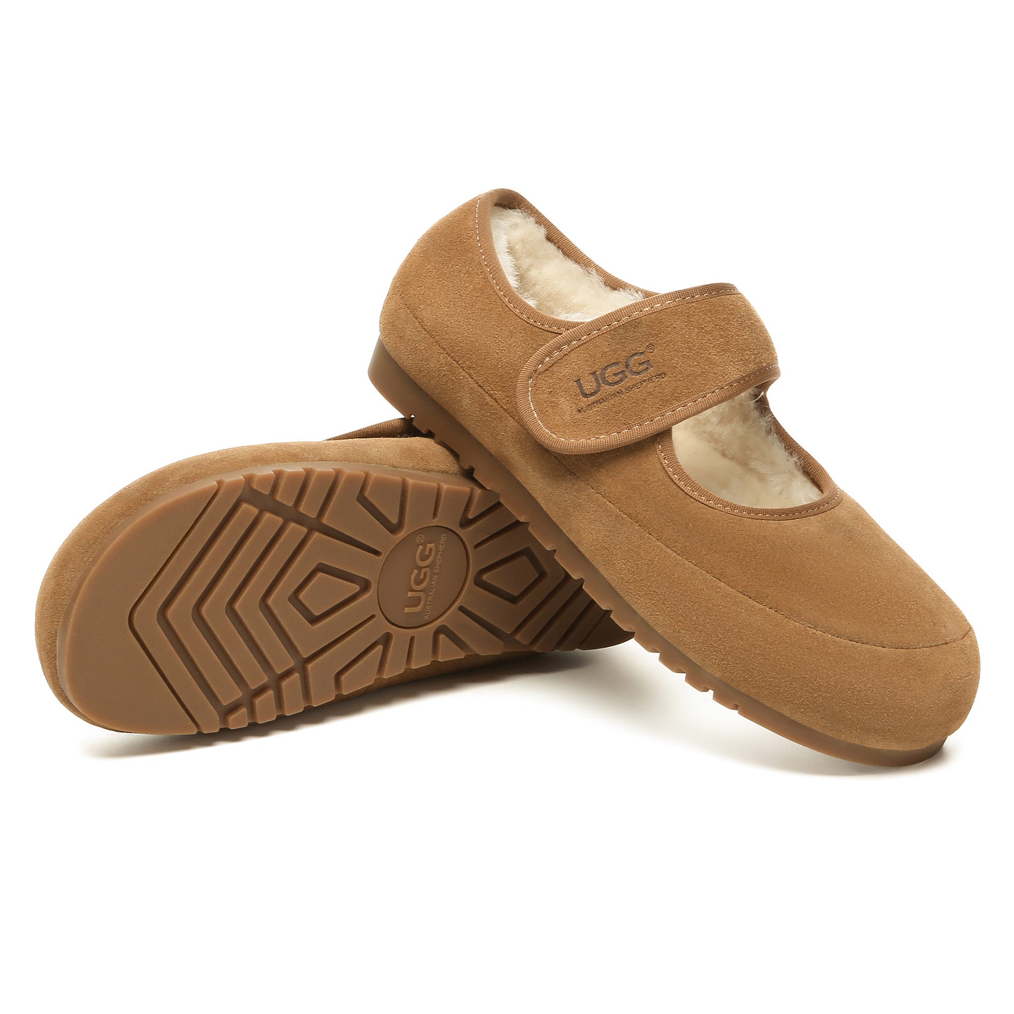 EverUgg Mary Jane strap loafer slippers for women featuring UGG comfort and classic slip-on design with strap detail.