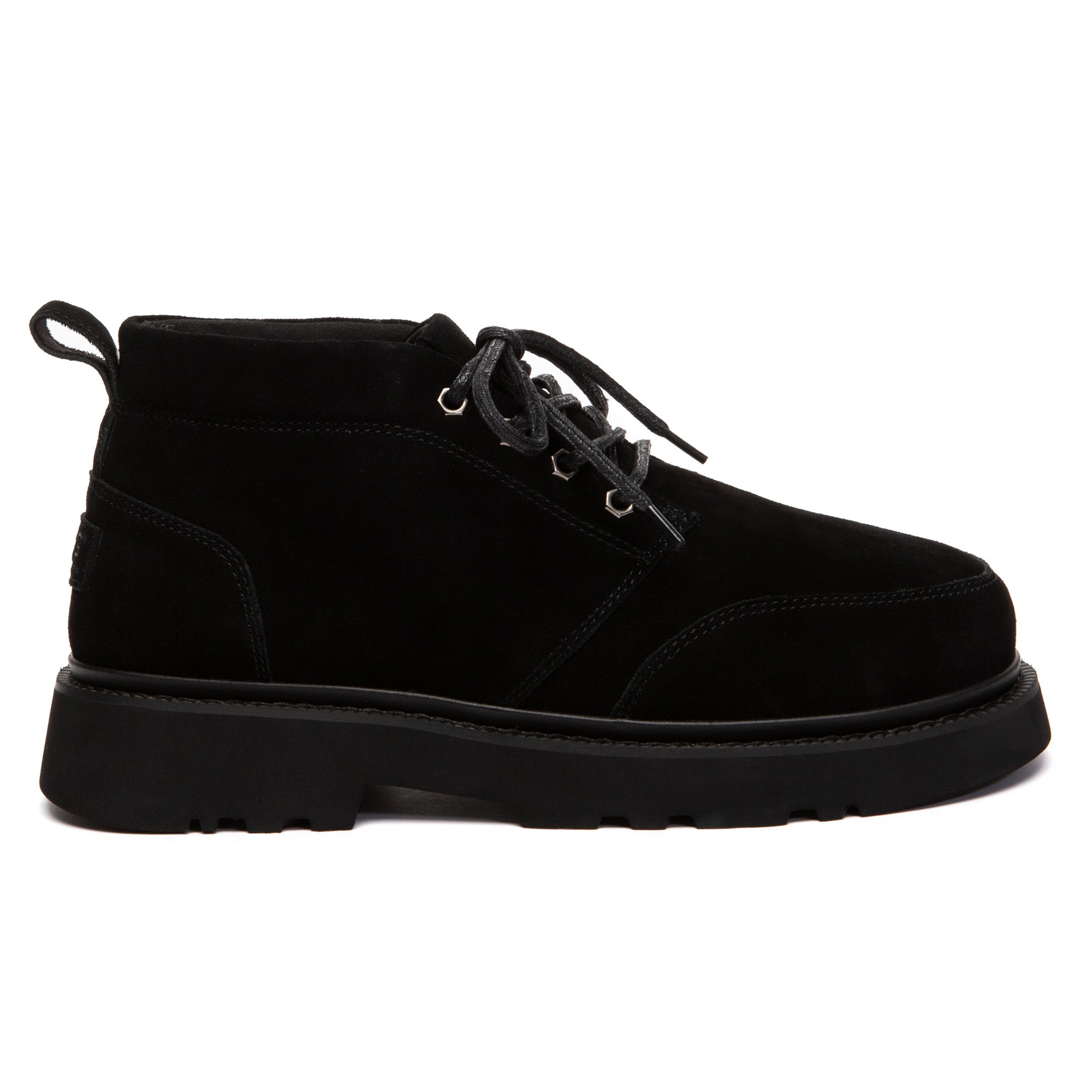 Men's casual lace-up ankle UGG chukka boots by EverUgg, showing the brown leather upper and rugged outsole.