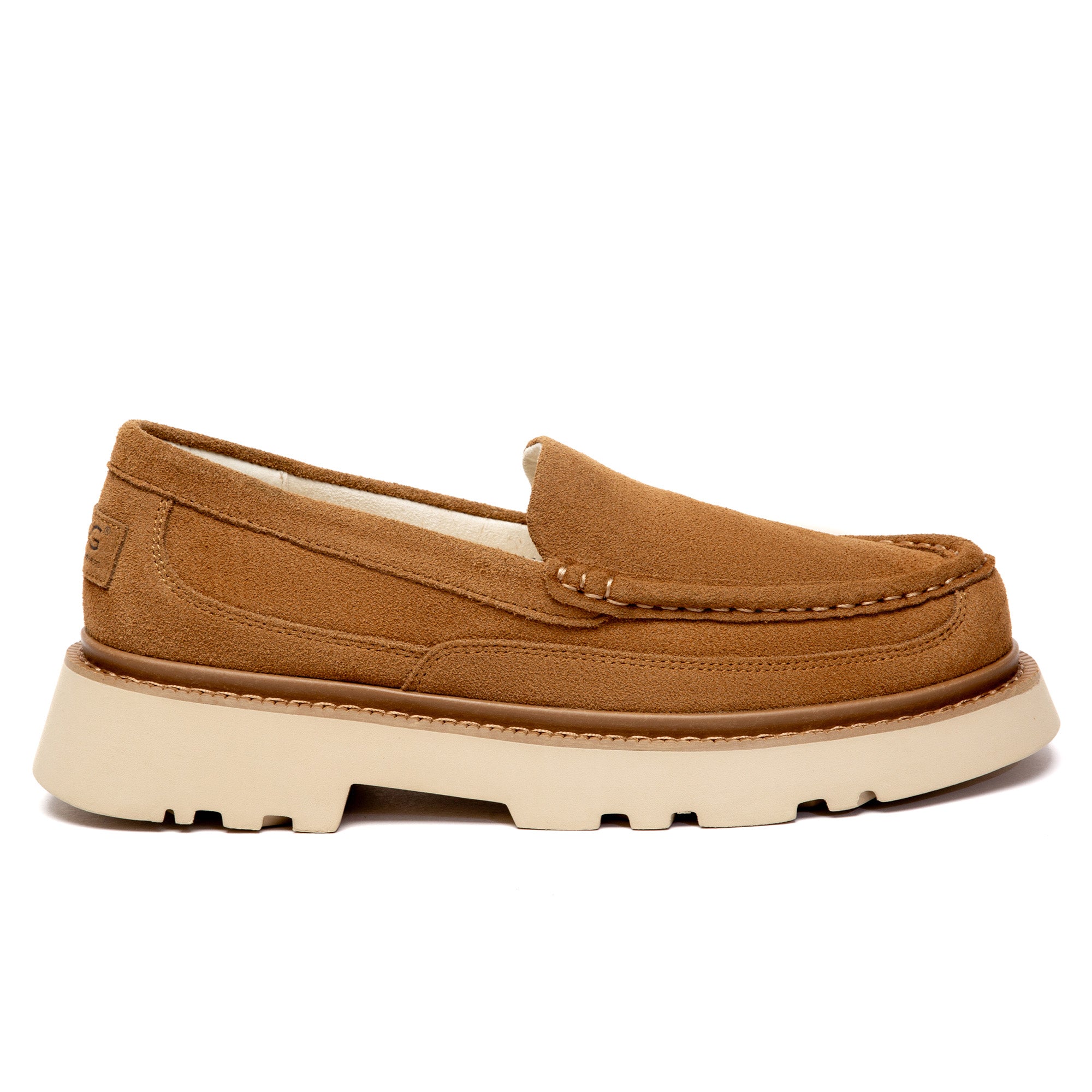 Men's casual UGG loafers by EverUgg, classic flat shoes with suede uppers and comfortable design, shown in a natural pose.