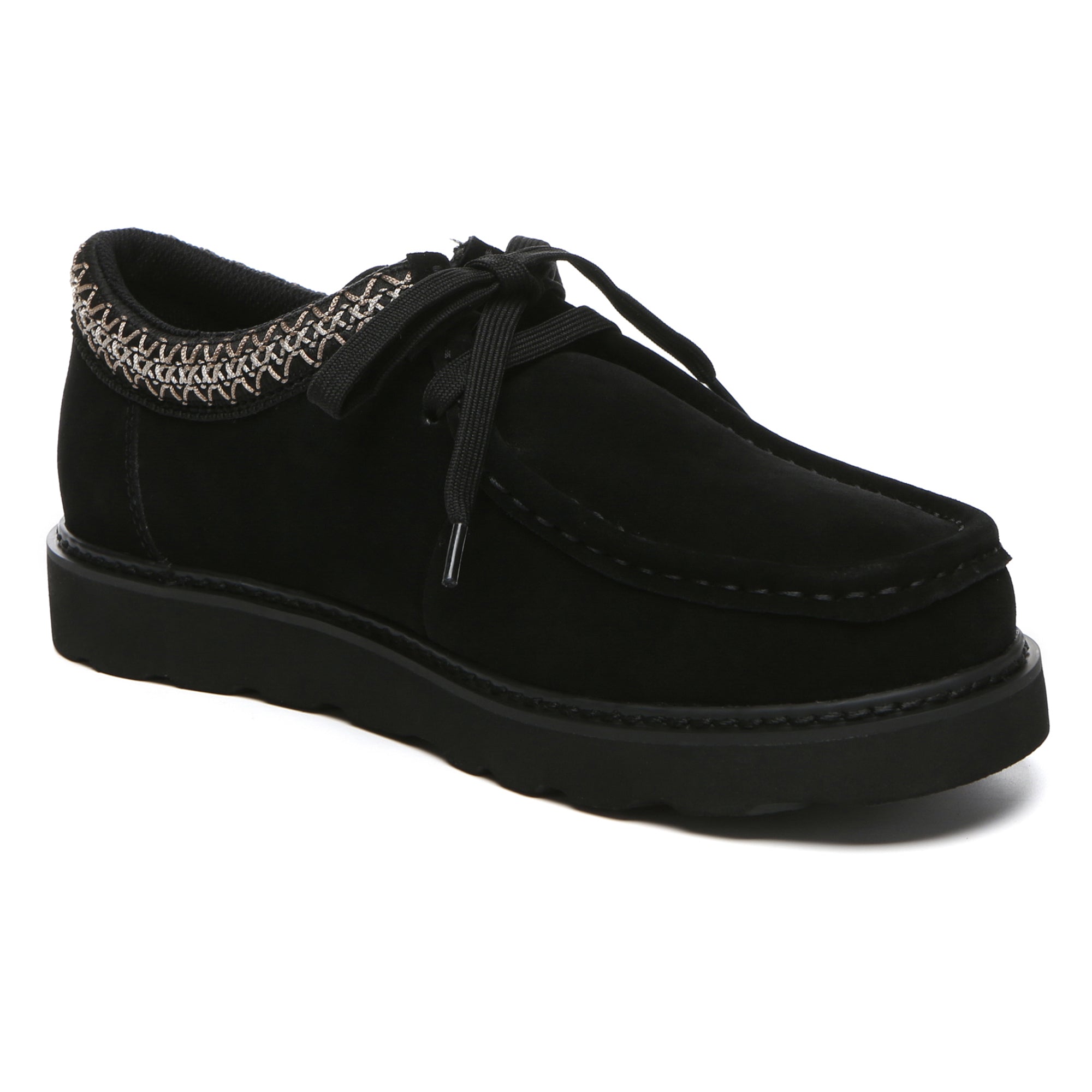 Men's leather Kenzie lace-up casual shoes by EverUgg featuring a sleek design and brown leather finish.