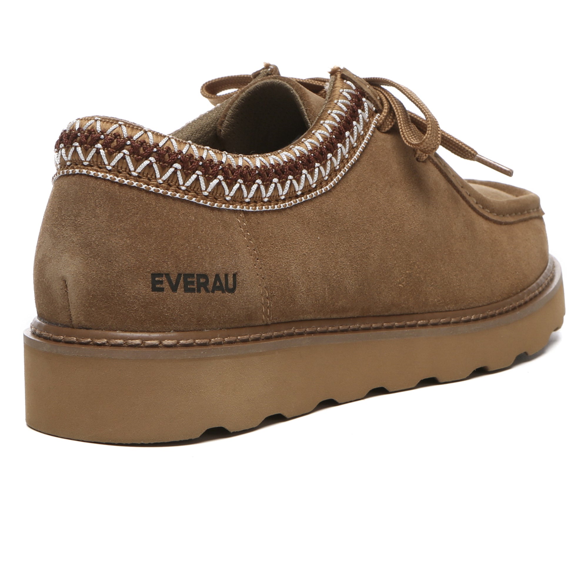 Men's leather Kenzie lace-up casual shoes by EverUgg featuring black leather uppers and stylish design.