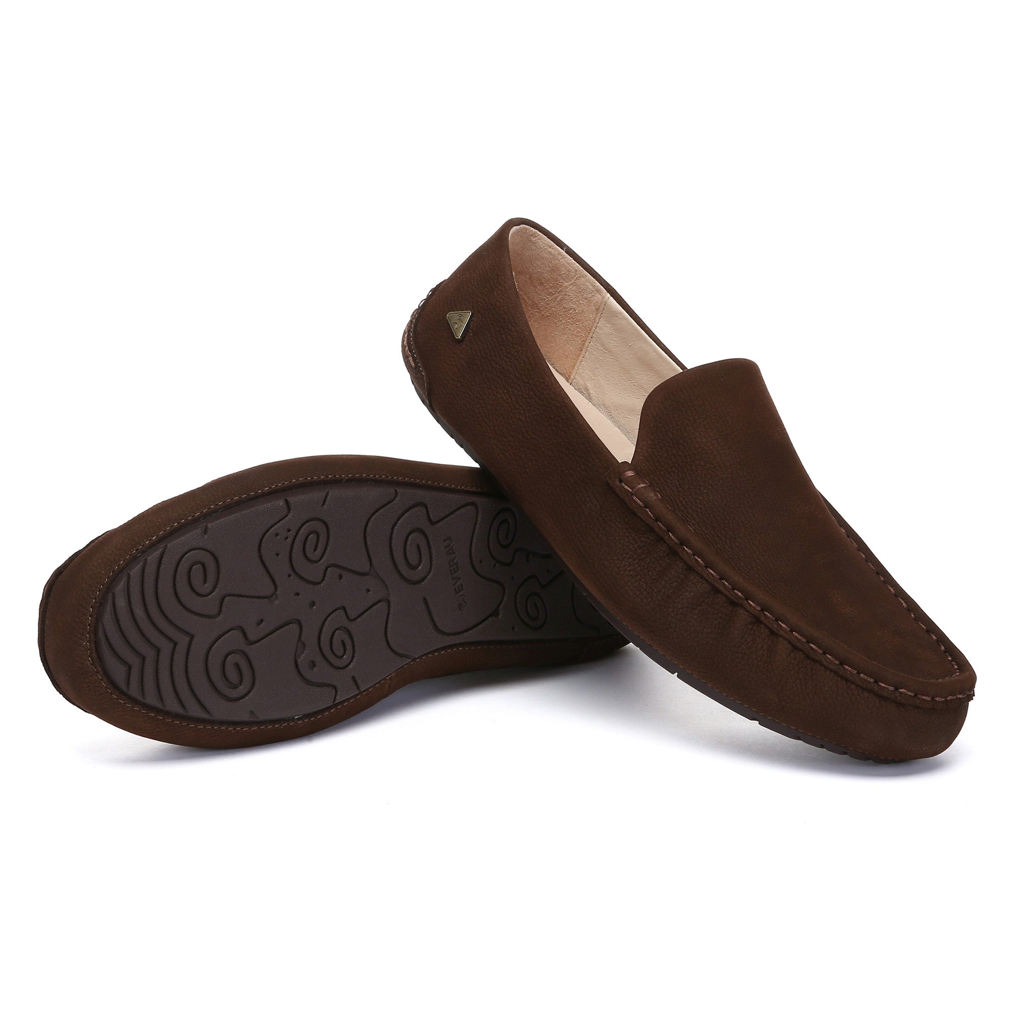 EverUgg men's moccasin casual slip-on loafers, comfortable flat shoes with soft leather and slip-on design for everyday wear.