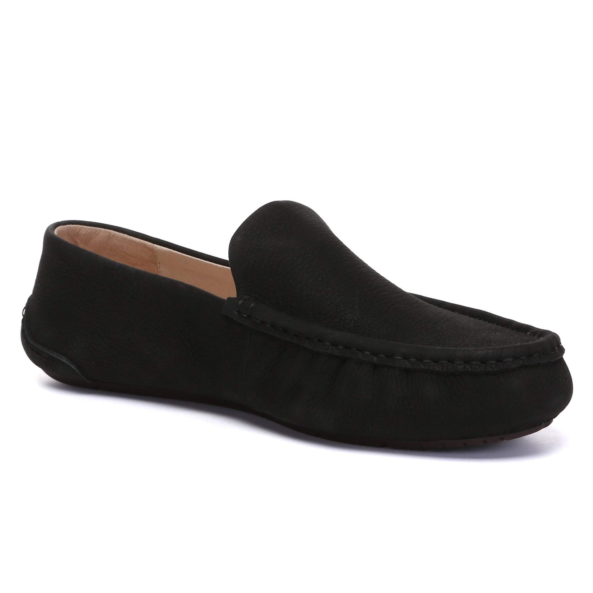 EverUgg men's casual slip-on moccasin loafers, comfortable flats with soft leather upper and classic design.
