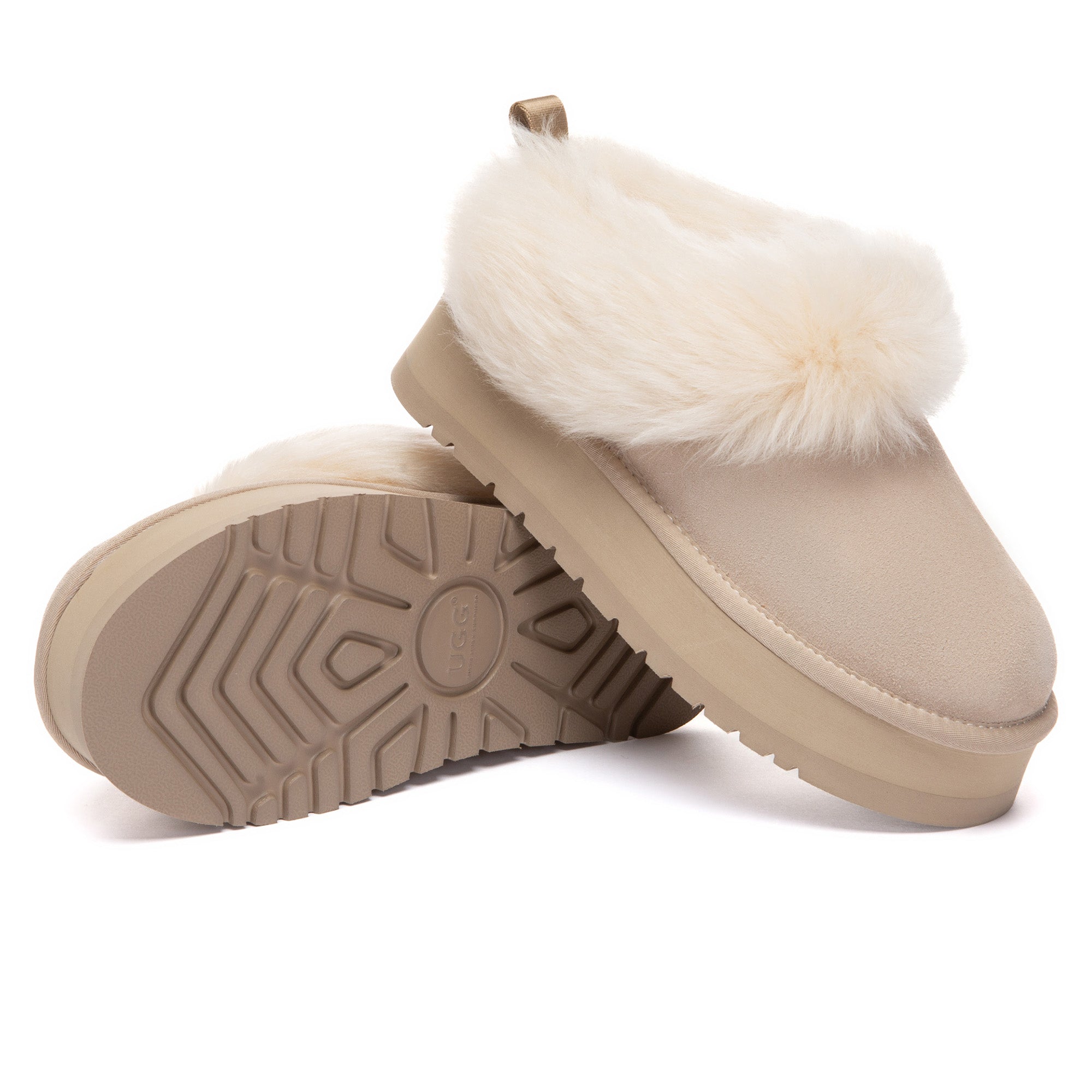 EverUgg Mia Plush Platform Slippers with soft, cozy UGG-style plush and thick platform sole for comfortable indoor wear.
