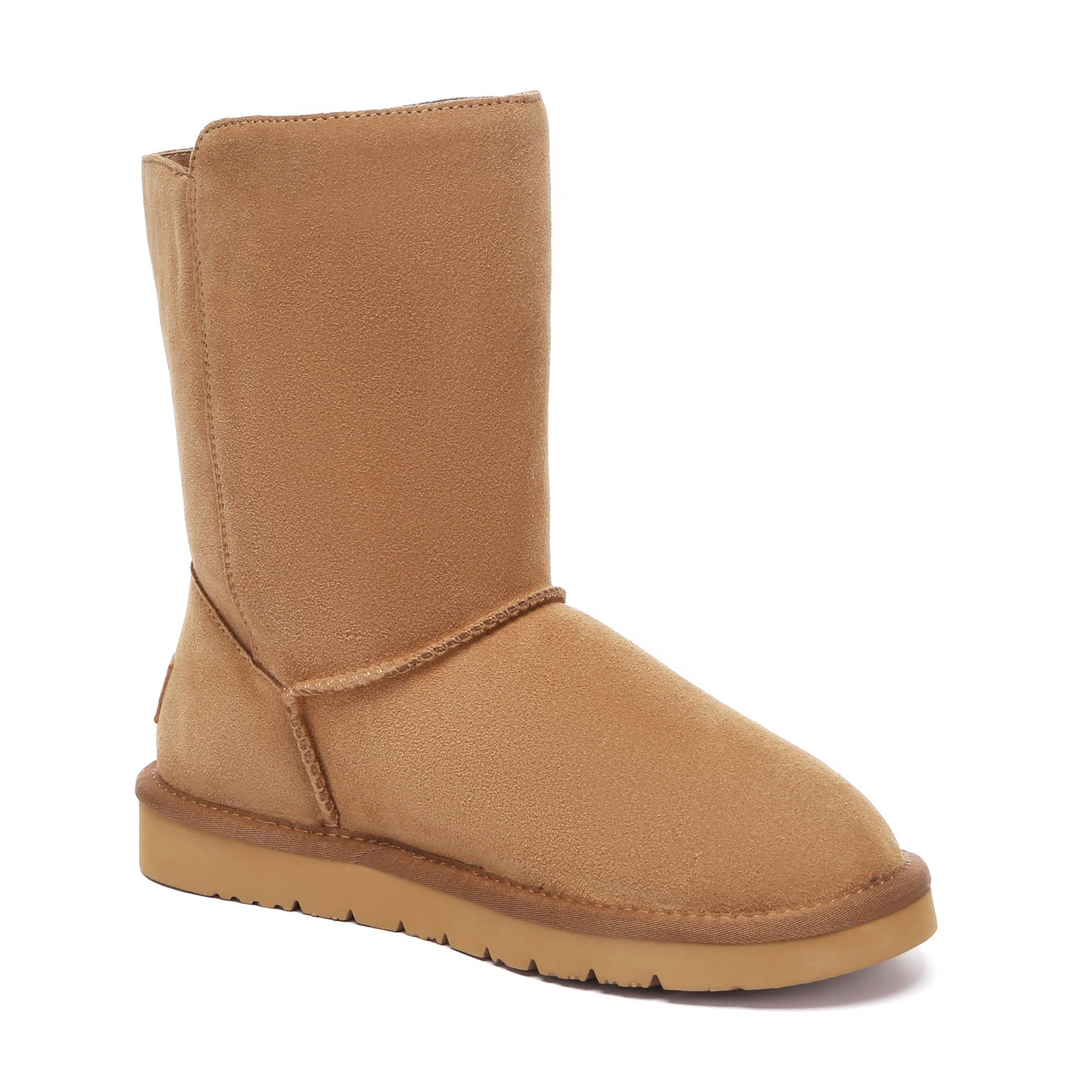 Mid-calf EverUgg buckle short classic UGG boots with adjustable buckle straps and cozy sheepskin lining.