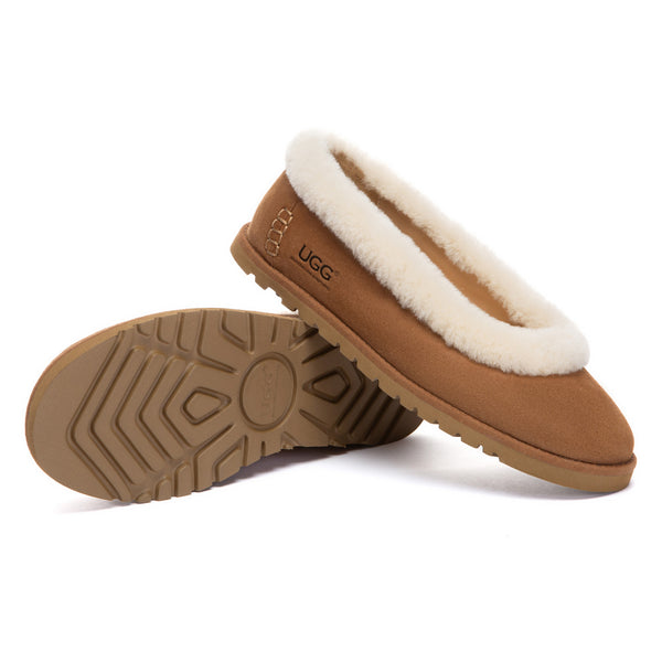 EverUgg Millie open trim slippers with soft UGG lining and stylish design, perfect for comfortable indoor wear.