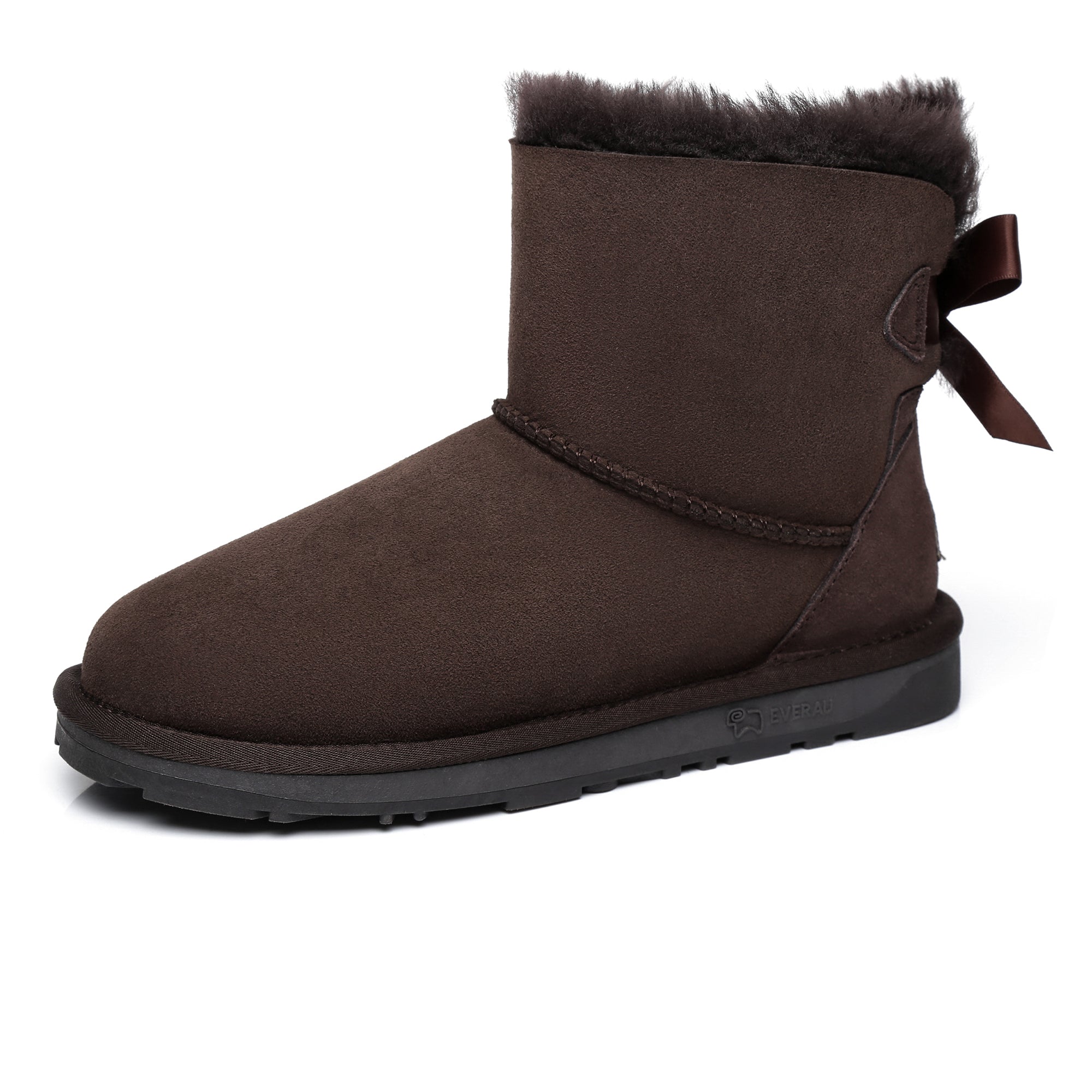 EverUgg Mini Back Bow UGG Boots featuring a stylish back bow design and cozy sheepskin lining.