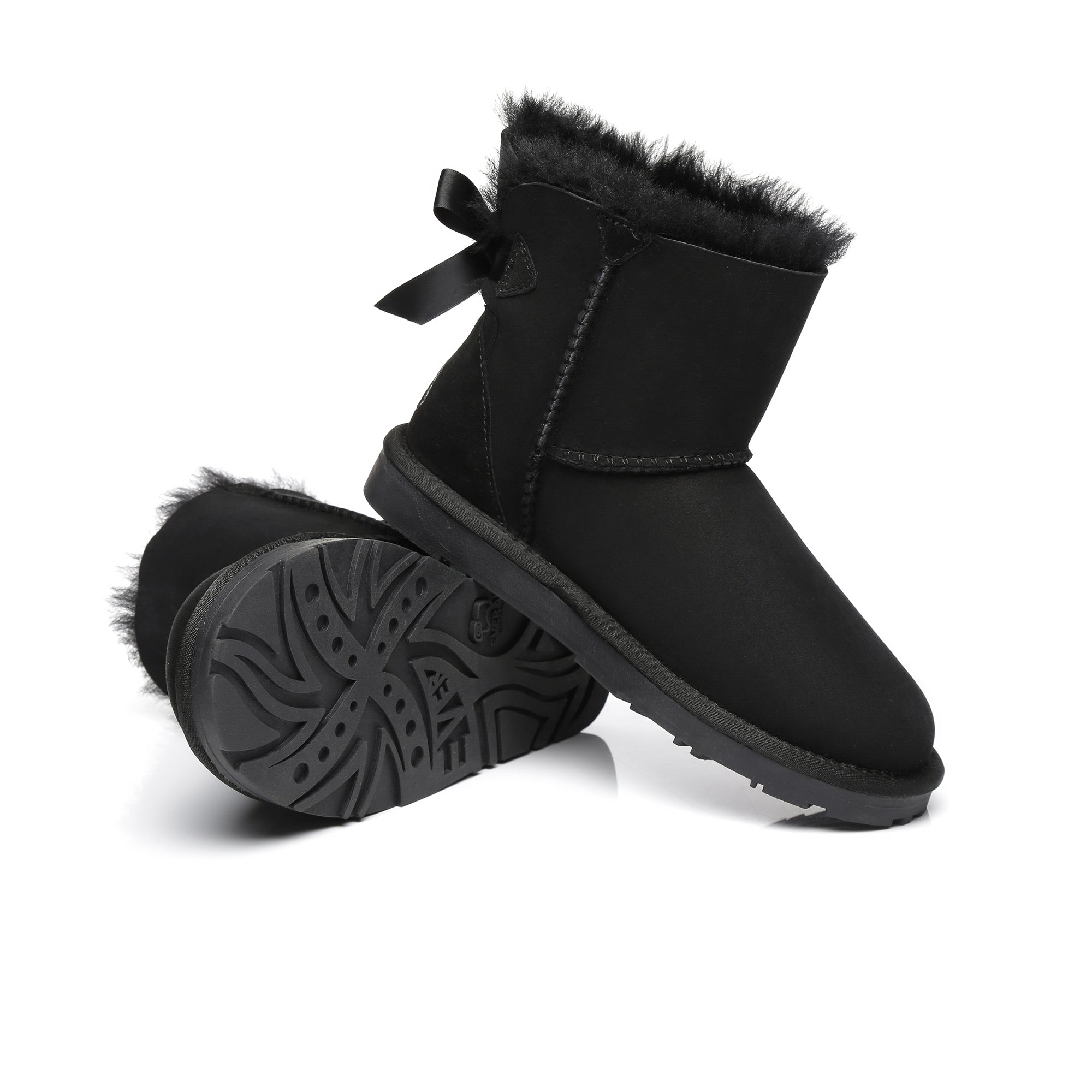 EverUgg Mini Back Bow UGG Boots with stylish back bow detail and cozy design for winter wear.