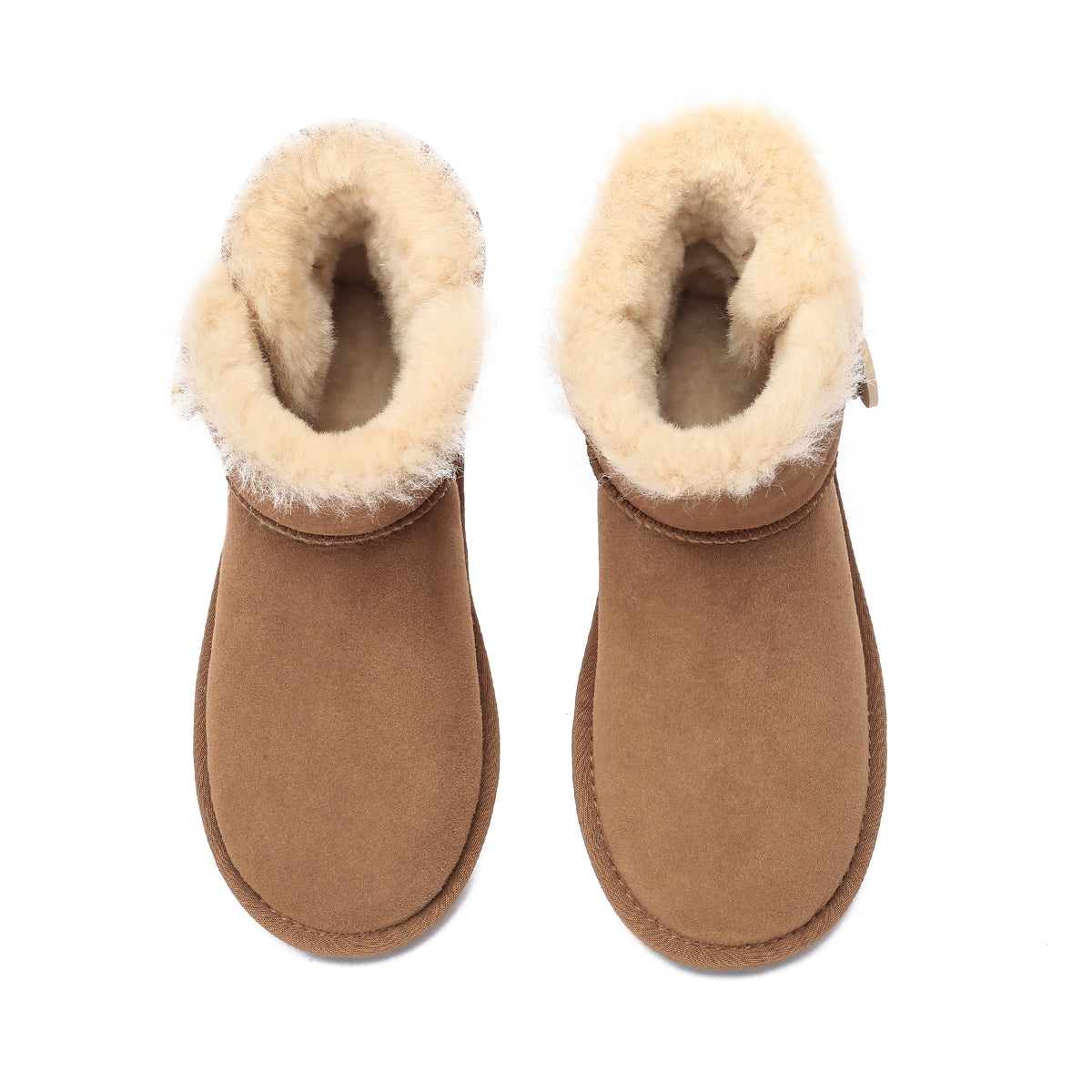 EverUgg Mini Button UGG boots for women, classic sheepskin shoes with button details and cozy interior, stylish and comfortable footwear.