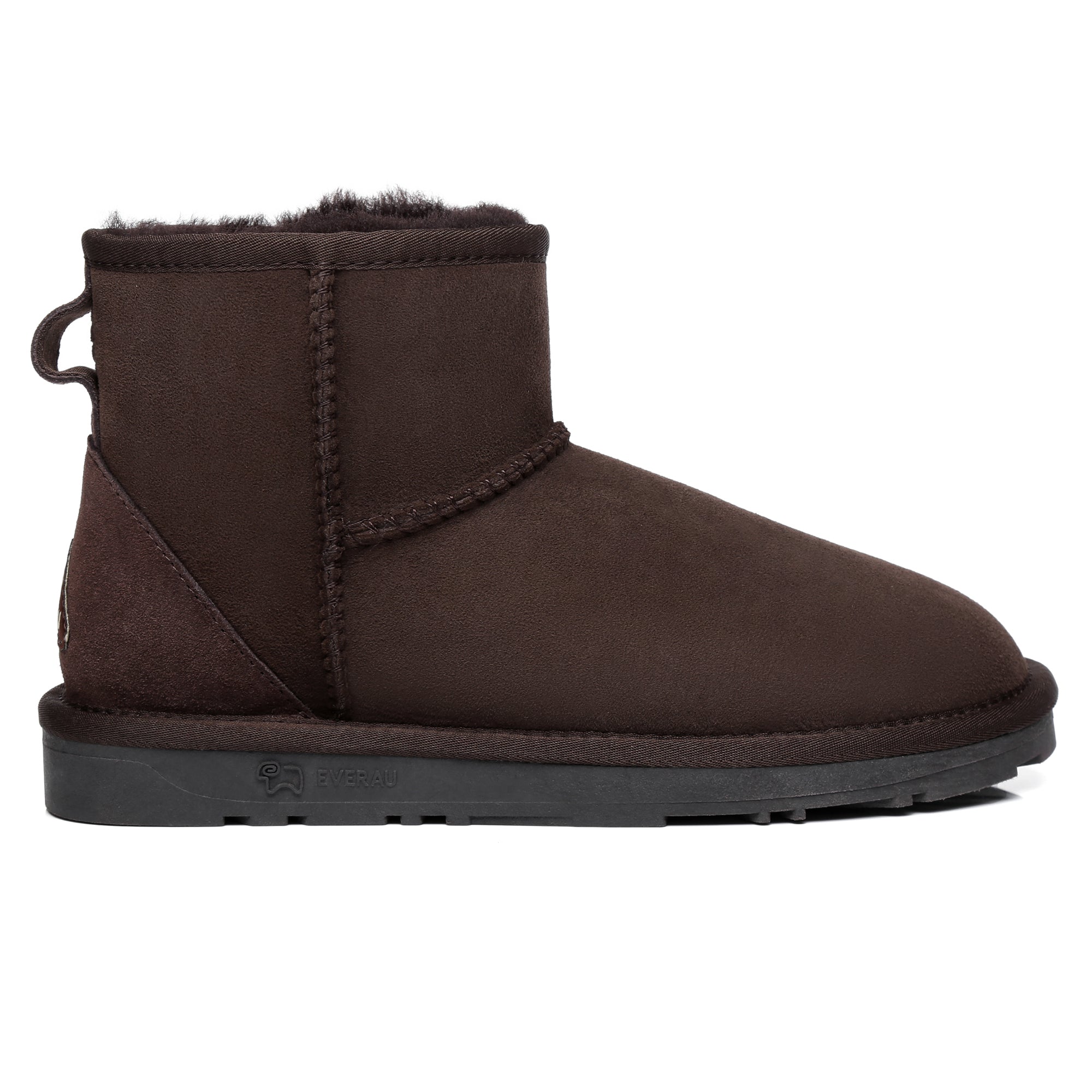 Mini classic sheepskin UGG boots for women by EverUgg, featuring soft sheepskin material and cozy ankle-high design.
