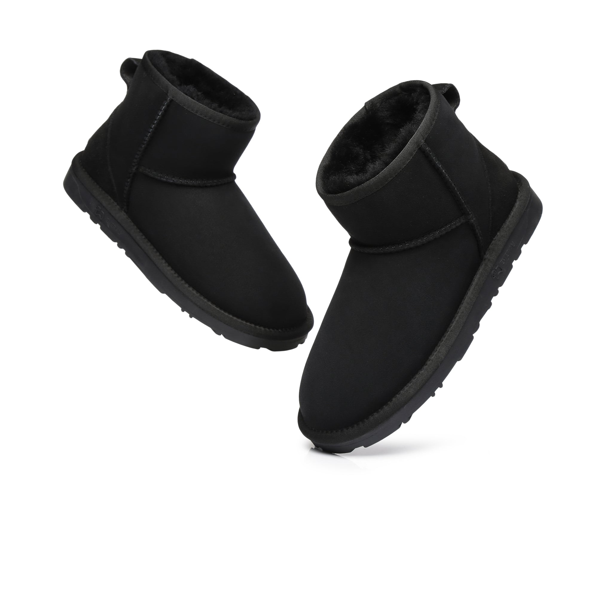 EverUgg Mini Classic Sheepskin UGG Boots for women, showing cozy beige exterior and soft sheepskin lining.