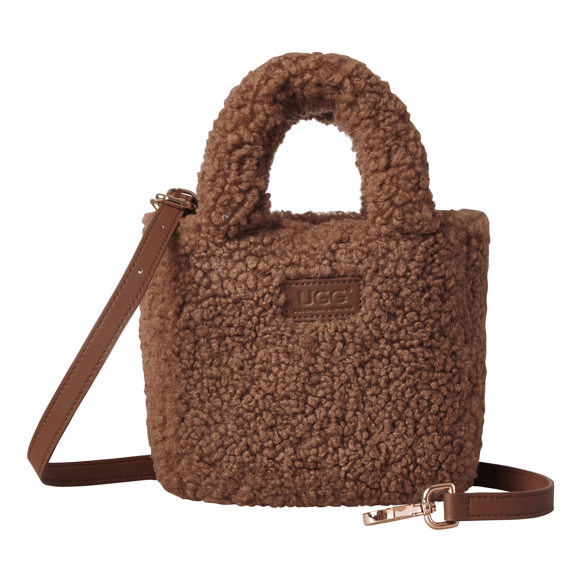 Mini Teddy UGG handbag by EverUgg featuring a cozy teddy bear design and compact size, perfect for stylish everyday use.