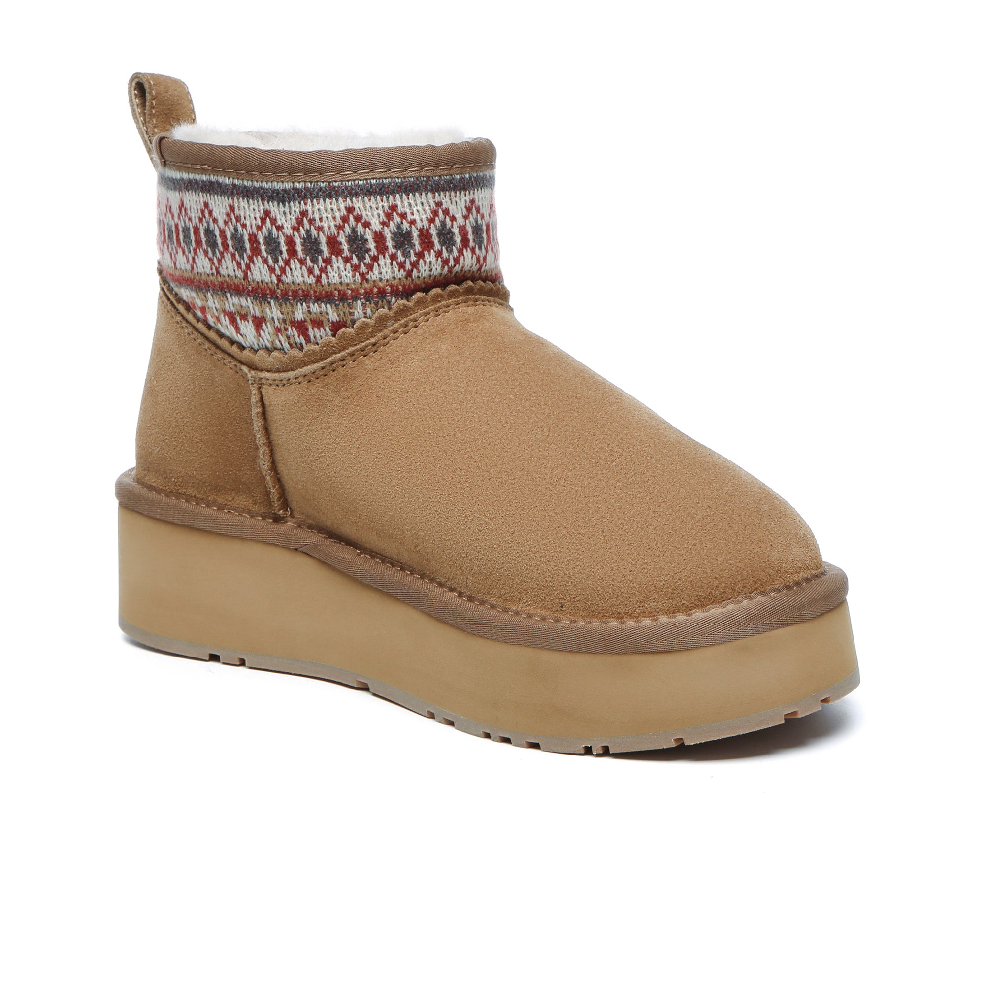 EverUgg mini woven ankle platform shoes for women with stylish woven design and UGG boot-inspired look.