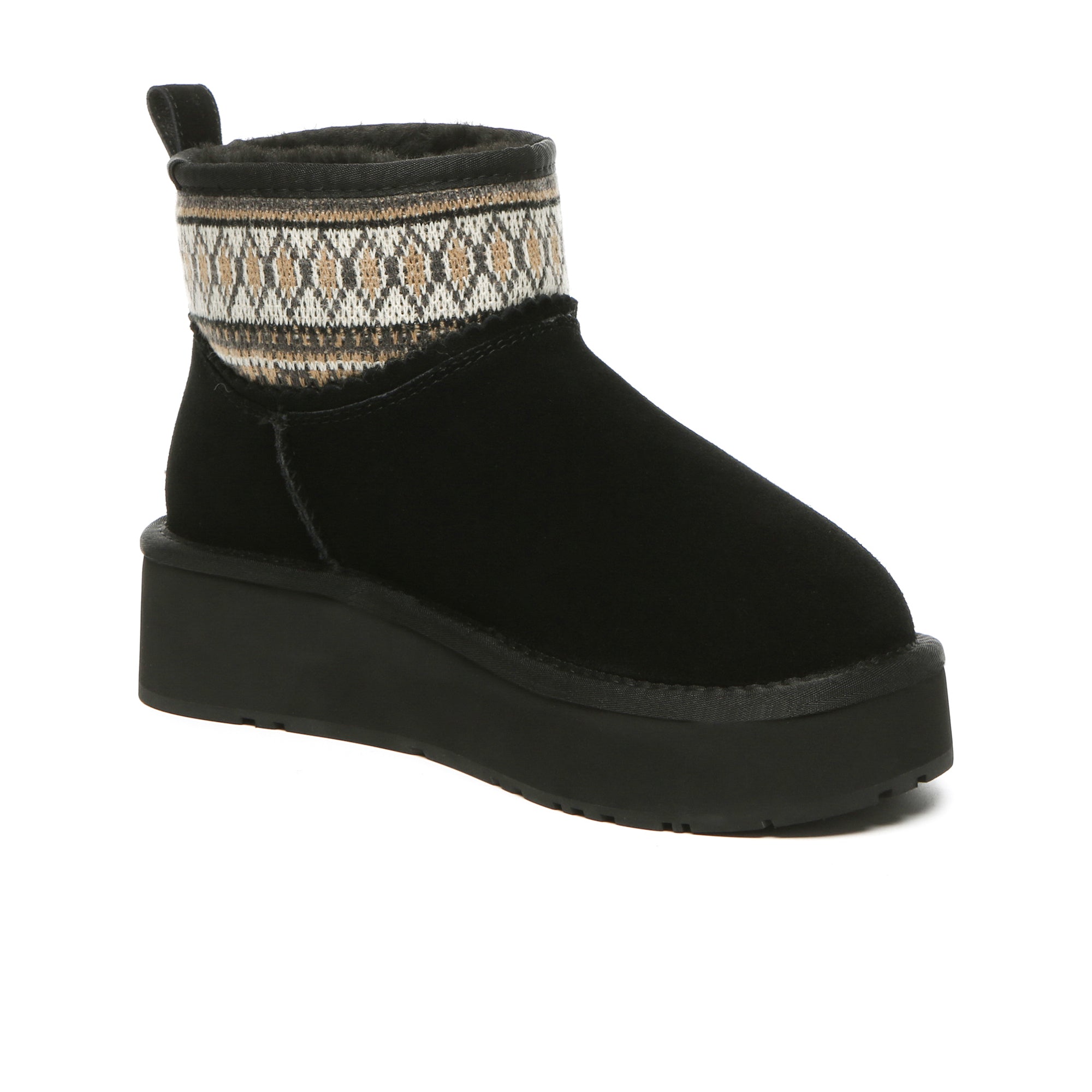 EverUgg Mini Woven Ankle UGG platform shoes for women, featuring woven design and ankle height in a stylish fashion boot.