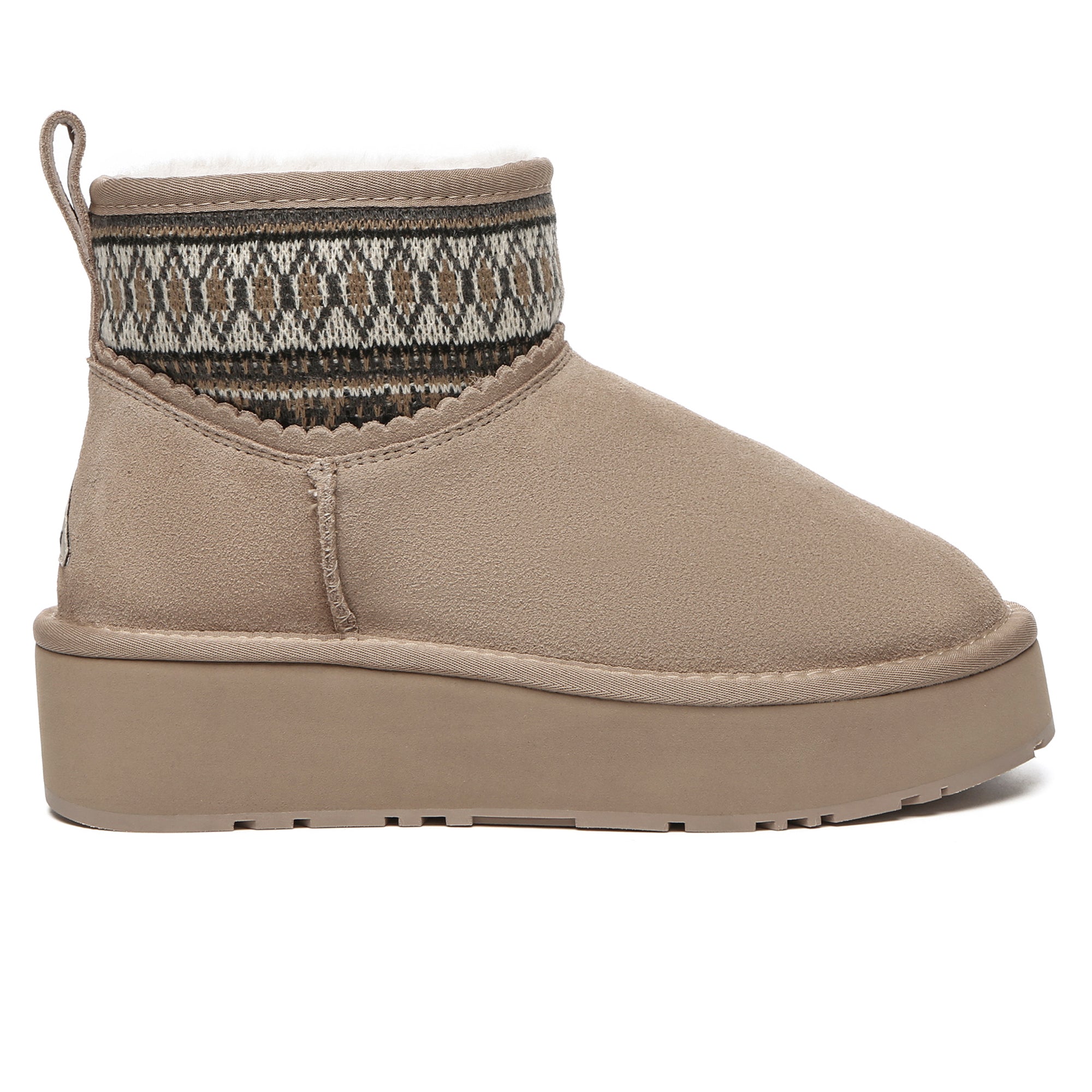 EverUgg mini woven ankle platform shoes for women featuring stylish woven design and comfortable UGG boot construction.