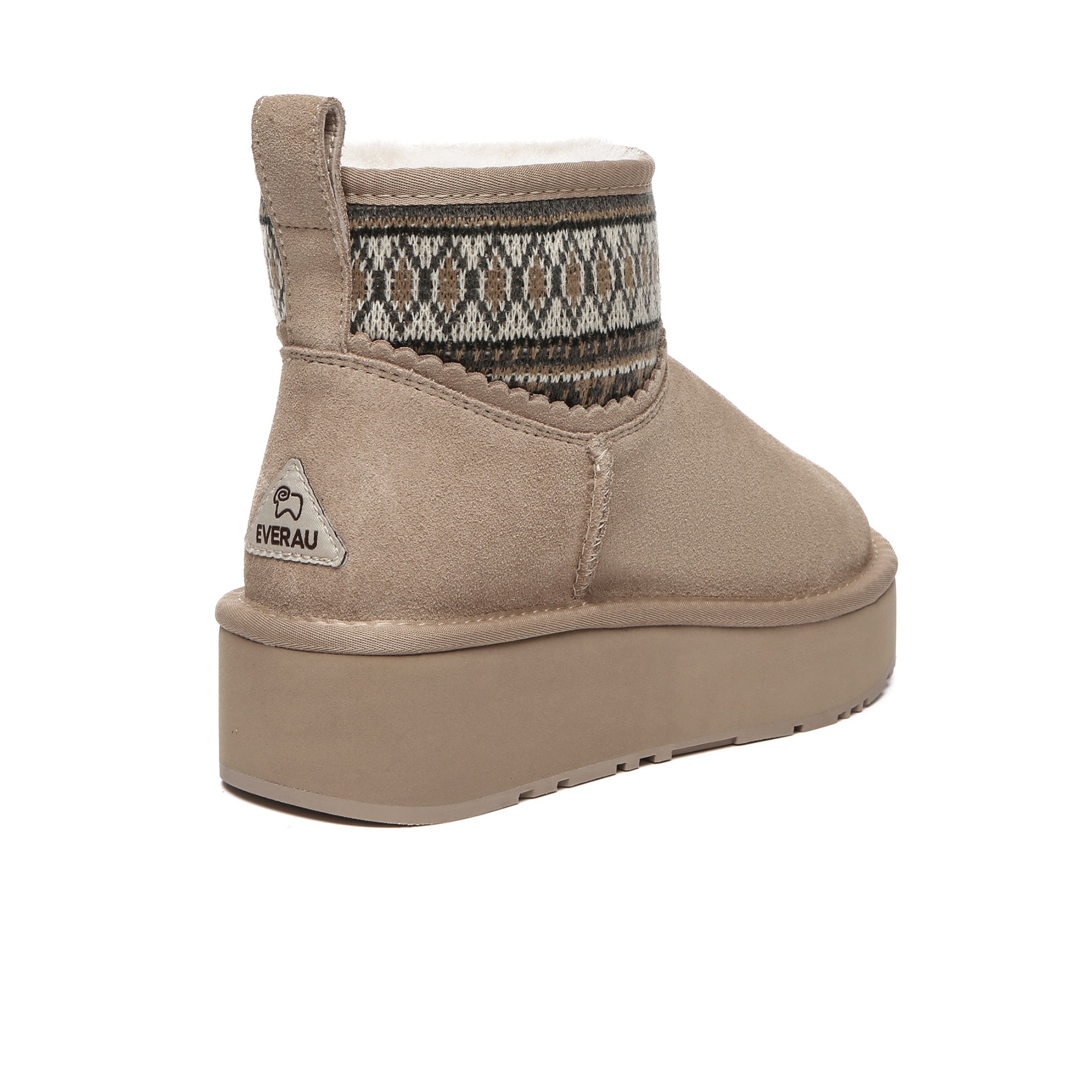 EverUgg Mini Woven Ankle UGG Platform shoes for women, featuring woven design and platform sole, stylish and comfortable footwear.