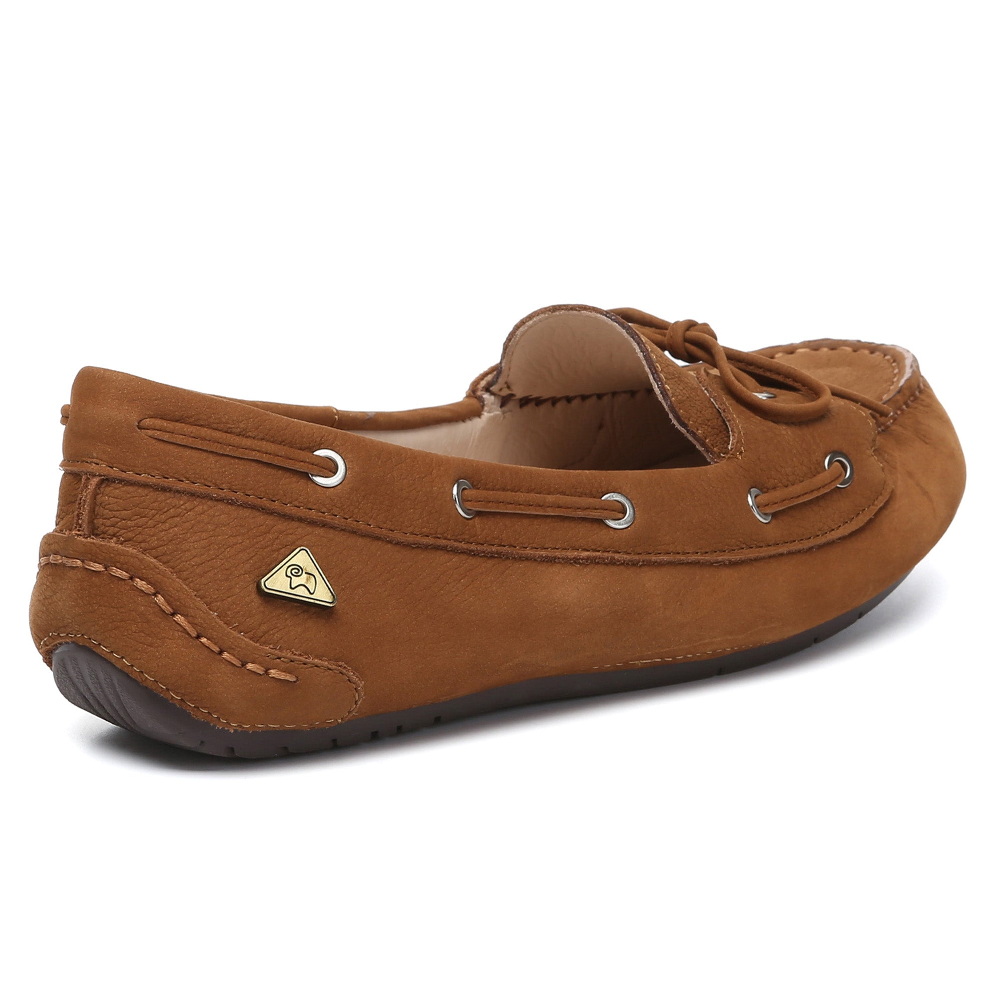 EverUgg Monty casual leather loafer moccasins for men, showcasing smooth brown flats with classic stitching and slip-on design.