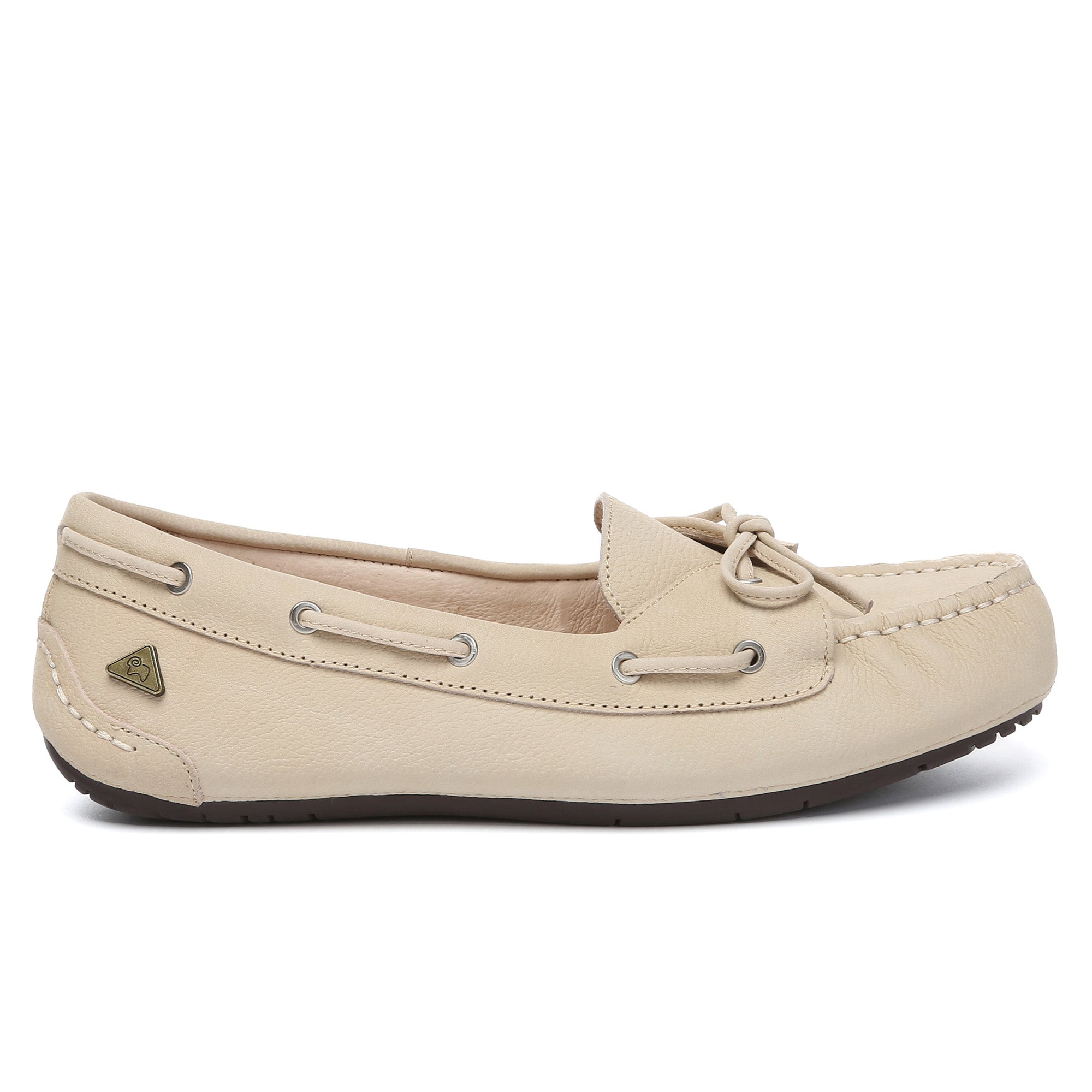 EverUgg Monty casual leather loafer moccasins flats shown in brown with a smooth leather finish and slip-on design.