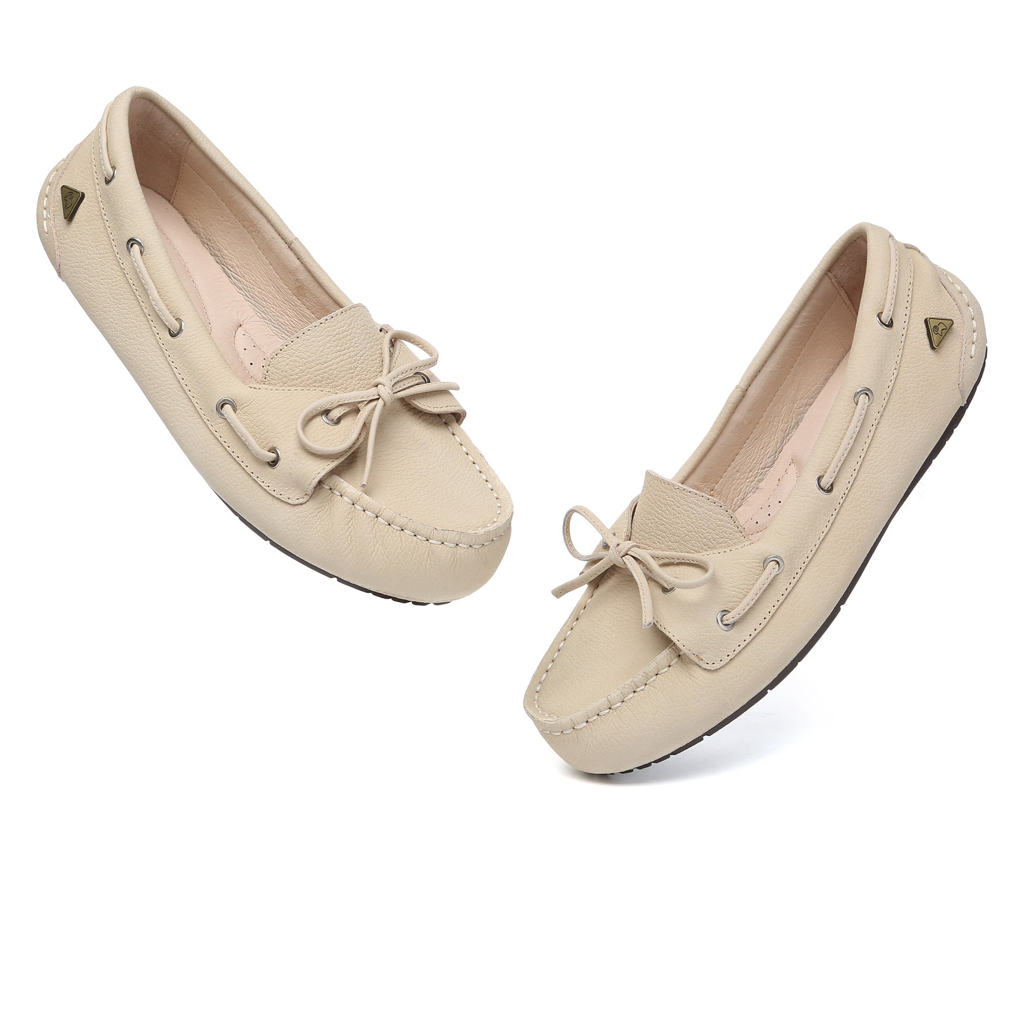 EverUgg Monty casual leather loafer moccasins flats, featuring smooth brown leather and classic slip-on design.