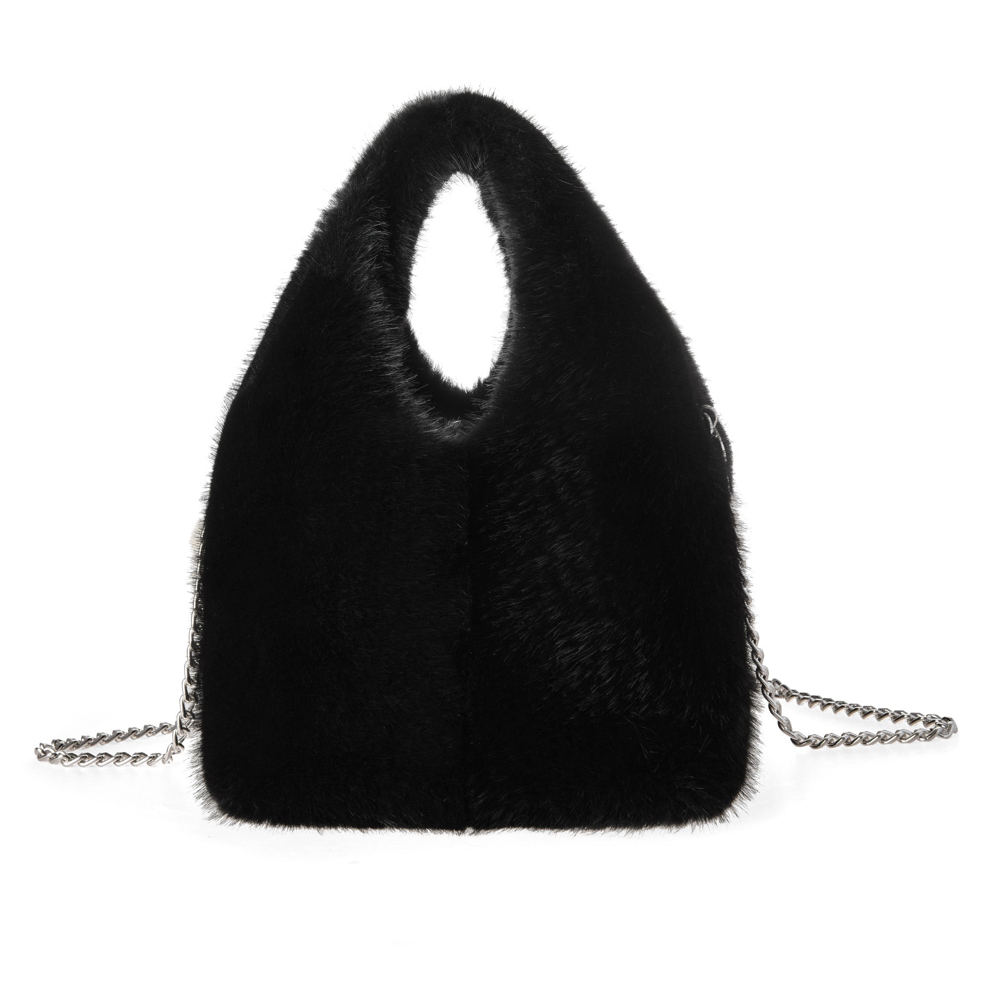 EverUgg Moore Luxury Soft Fluffy Handbag with plush exterior and sleek design, shown in a close-up view.