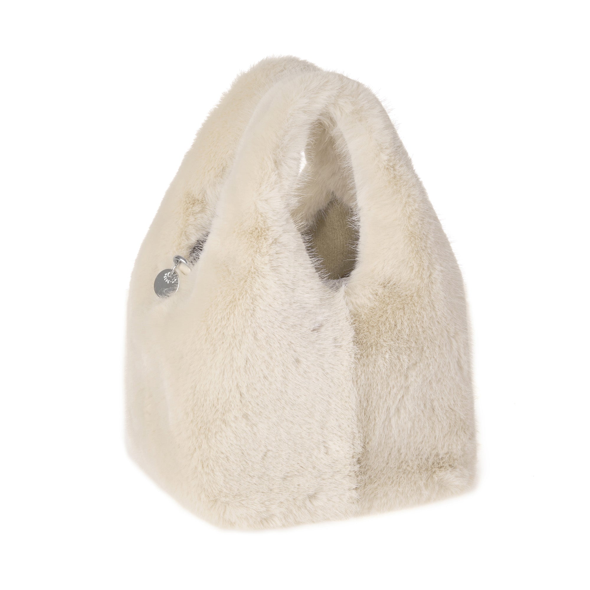 EverUgg Moore luxury soft fluffy handbag with plush texture and elegant design, shown in a close-up image.