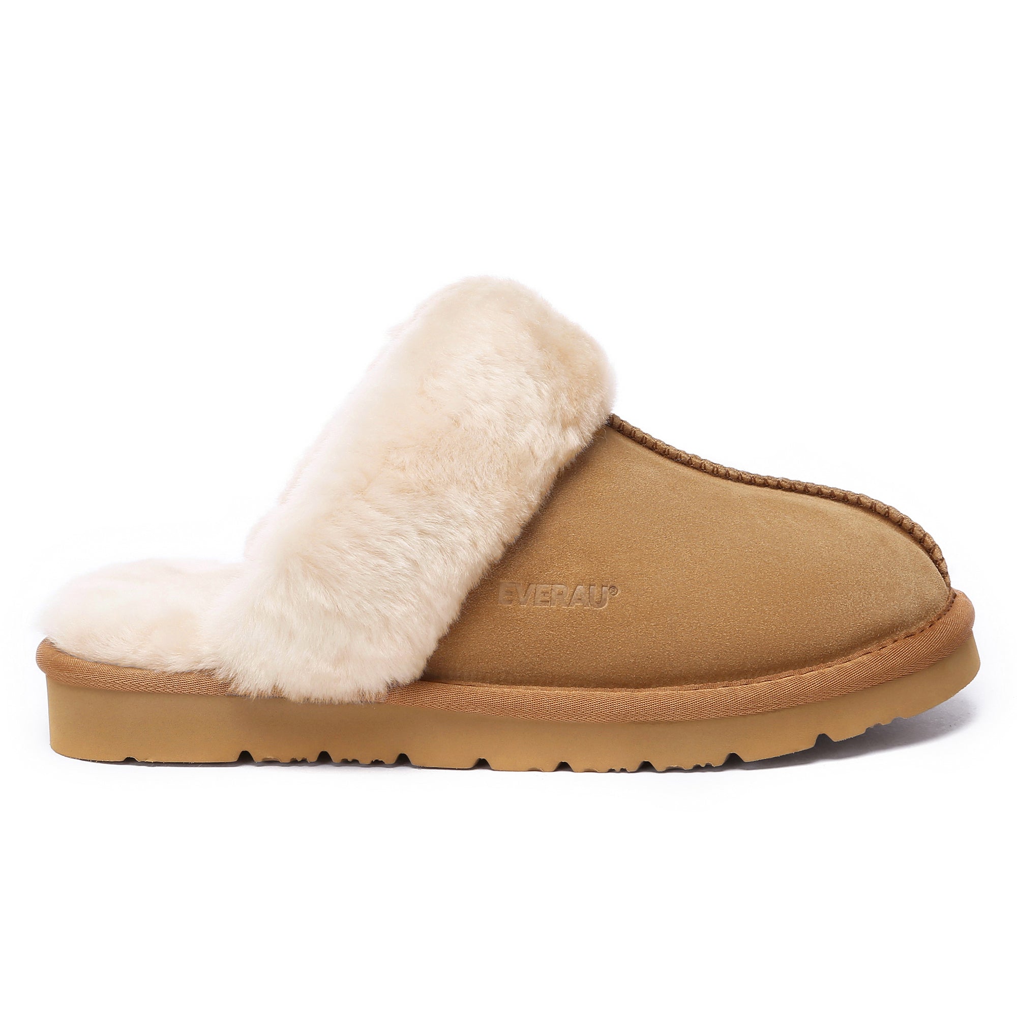 EverUgg muffin sheepskin winter slippers with plush lining and slip-on design, ideal for cozy indoor wear.