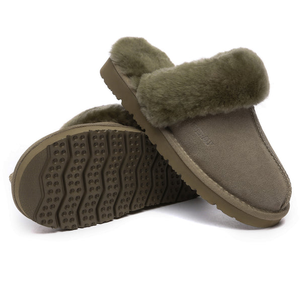 EverUgg Muffin Sheepskin Winter Slippers with plush lining and slip-on design, ideal for cozy indoor wear.