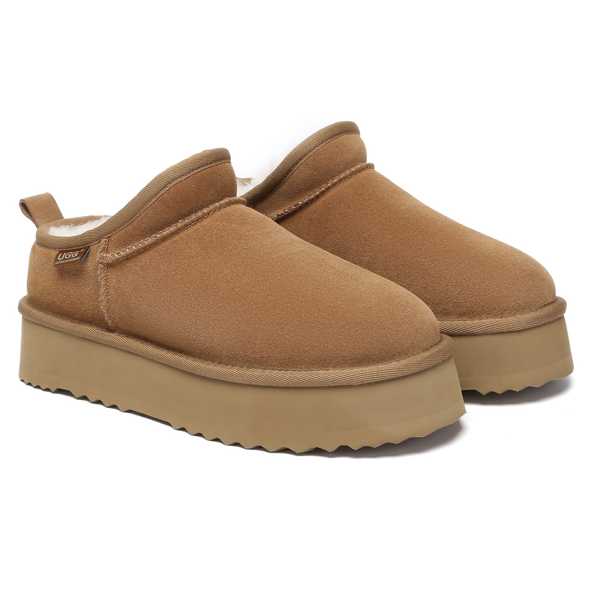 EverUgg Nano Classic Ankle UGG platform boots for women with a sleek design and cozy sheepskin lining.