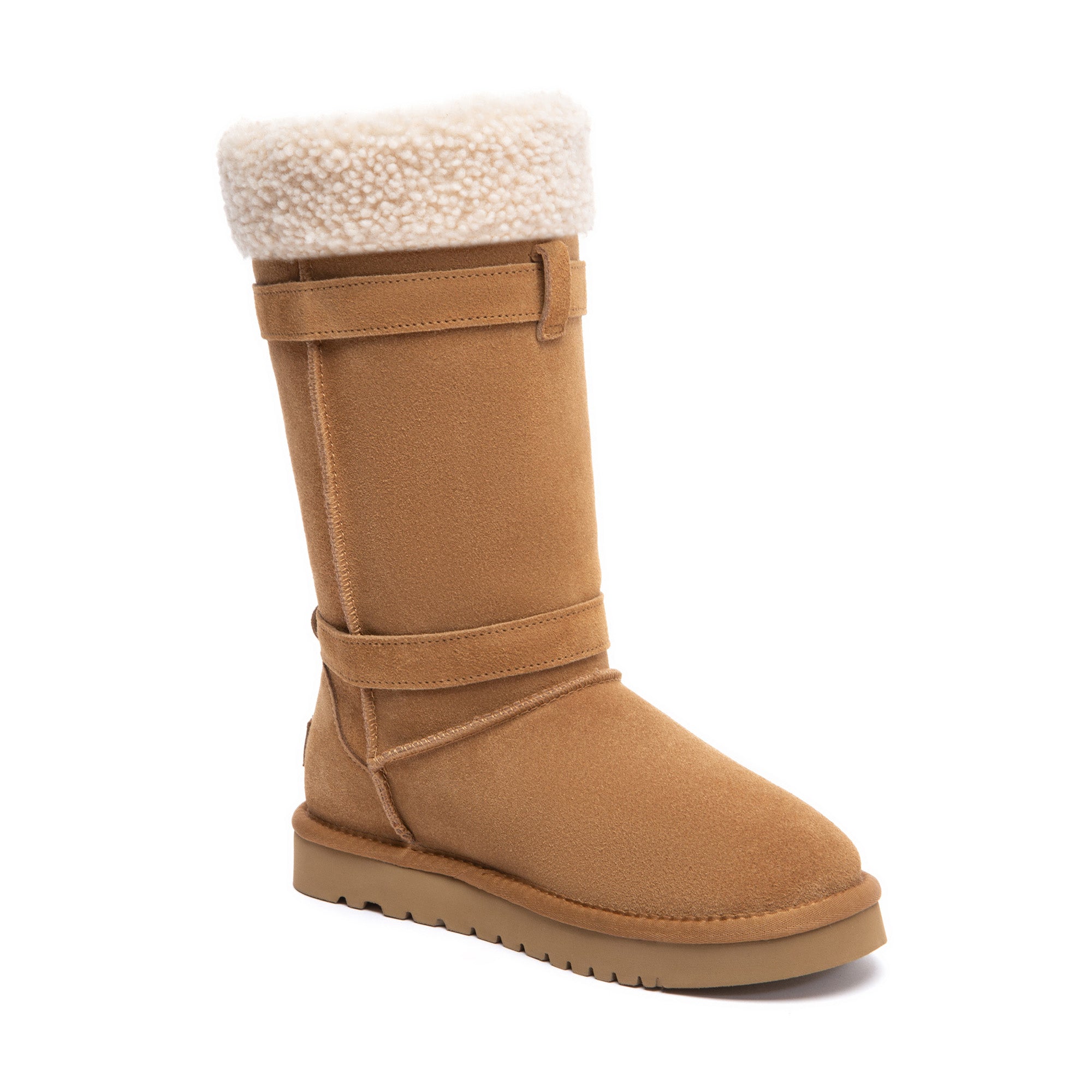 EverUgg Nordic Buckle Strap Tall Boots featuring buckle straps and a classic UGG style in soft, durable leather.
