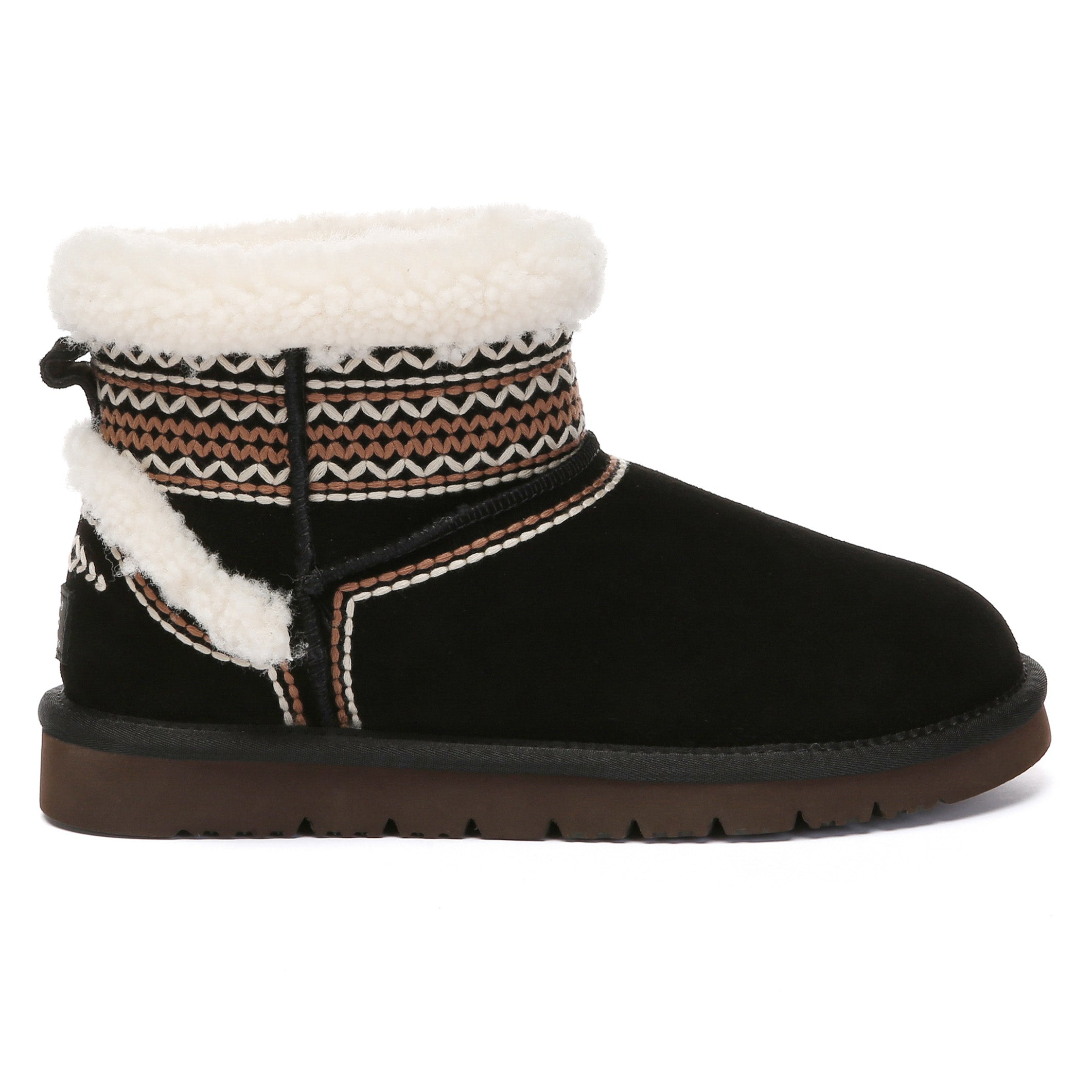 EverUgg Nordic Pattern shearling UGG boots for women featuring cozy shearling lining and Nordic-inspired design.
