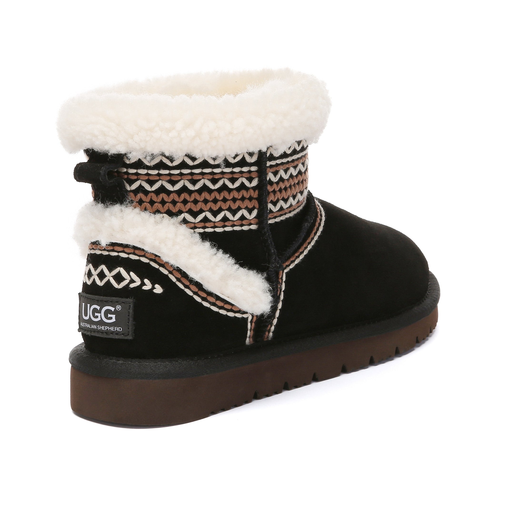 EverUgg Nordic Pattern shearling UGG boots for women, showing the cozy, stylish exterior with traditional Nordic design details.
