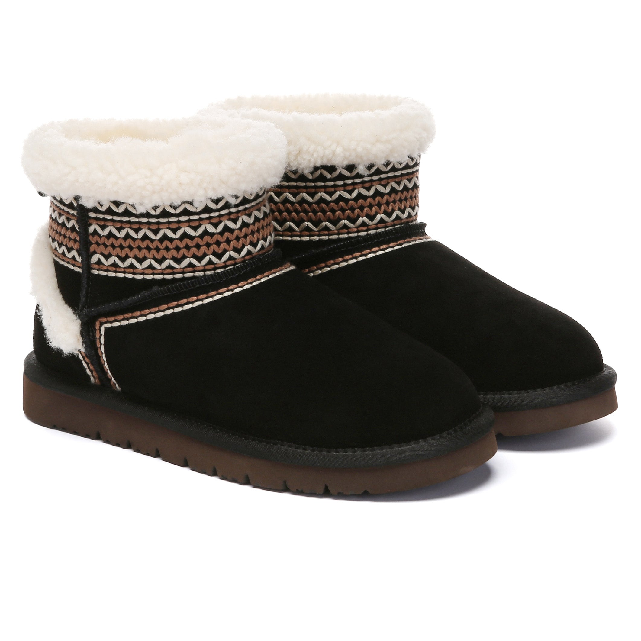 EverUgg Nordic Pattern Shearling UGG boots for women, showcasing cozy shearling-lined footwear with Nordic-inspired design details.