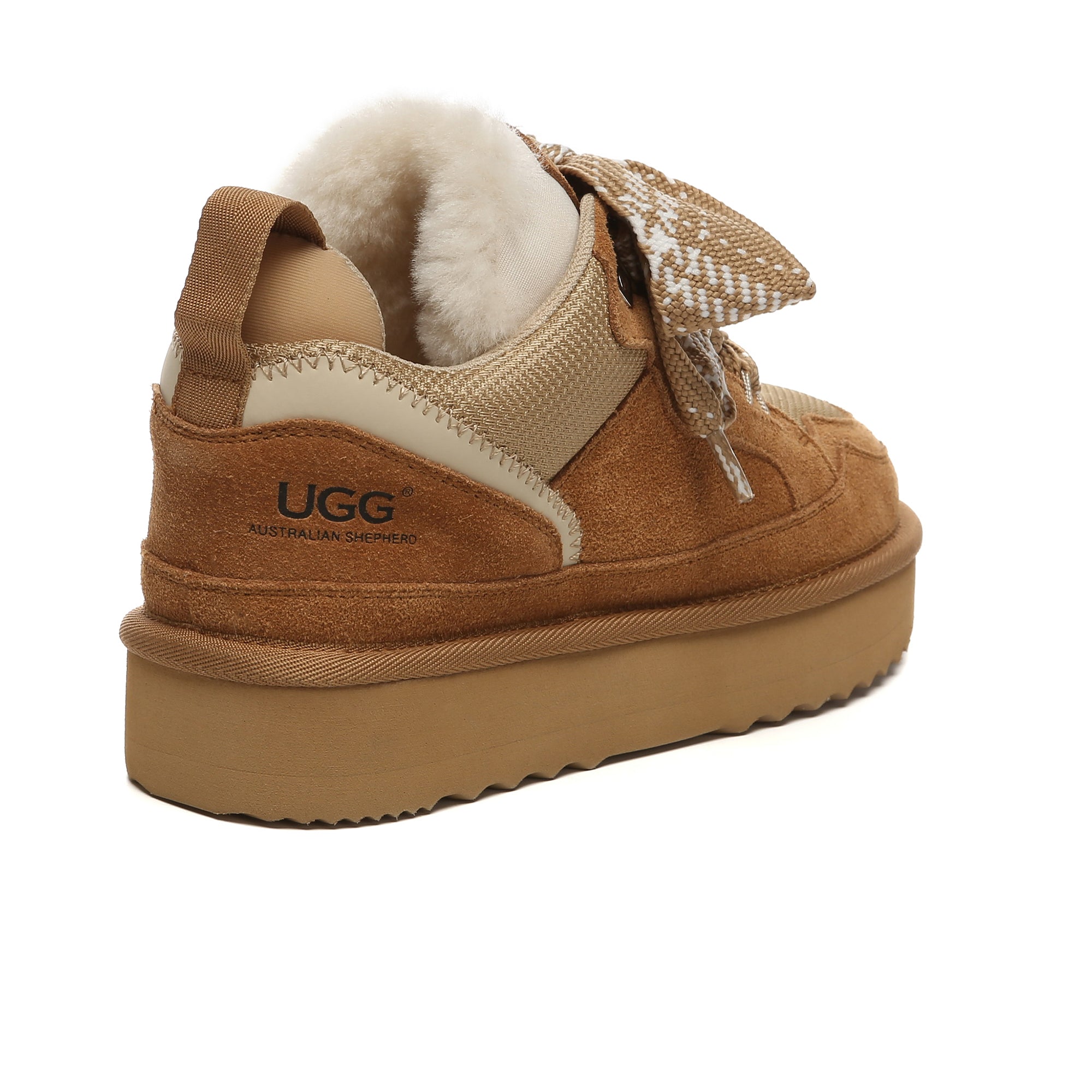 EverUgg men's Parker lace-up shoes with a UGG platform design, featuring leather upper, sturdy sole, and stylish detailing.
