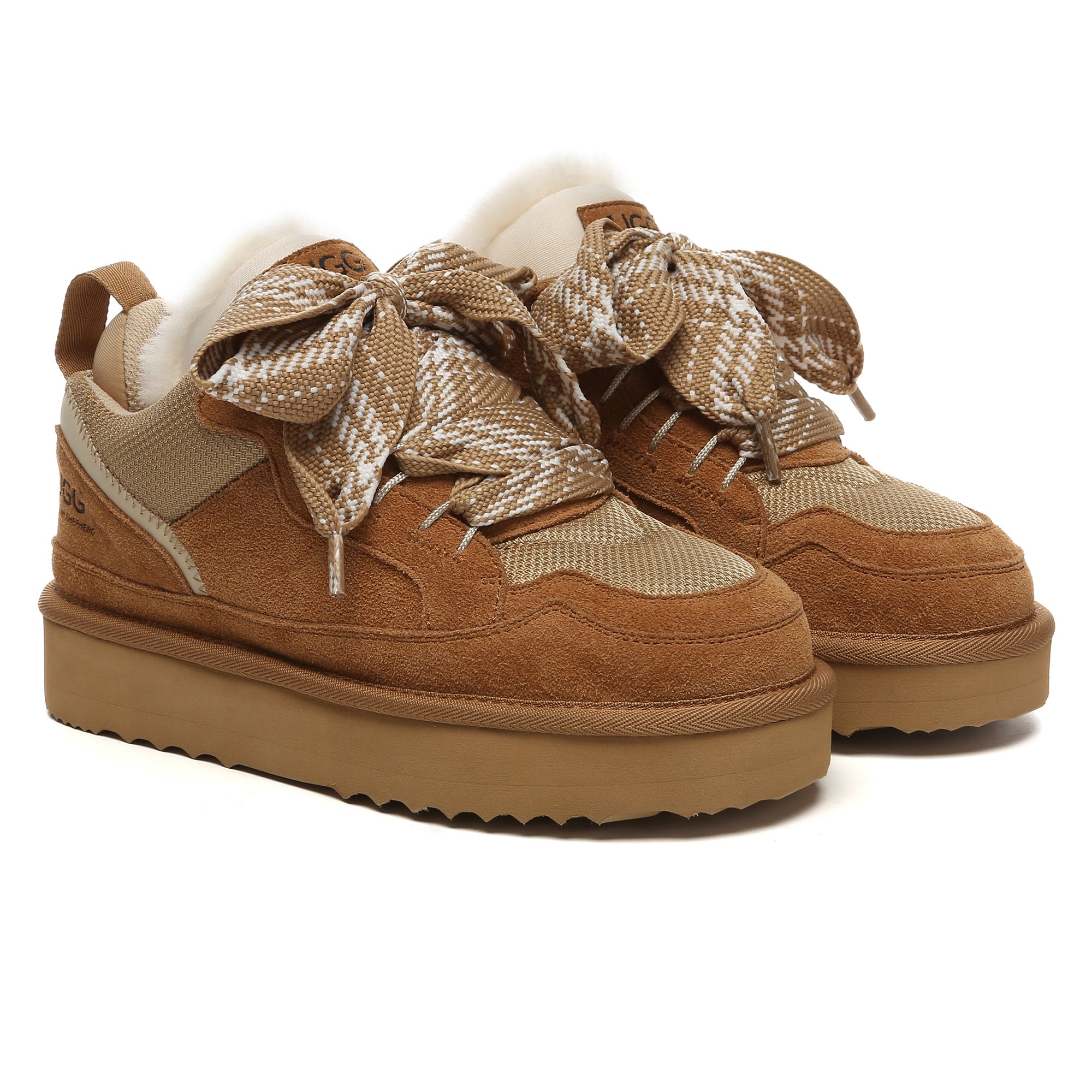 EverUgg Parker lace-up men's UGG platform shoes with leather upper and chunky sole, stylish and comfortable footwear.