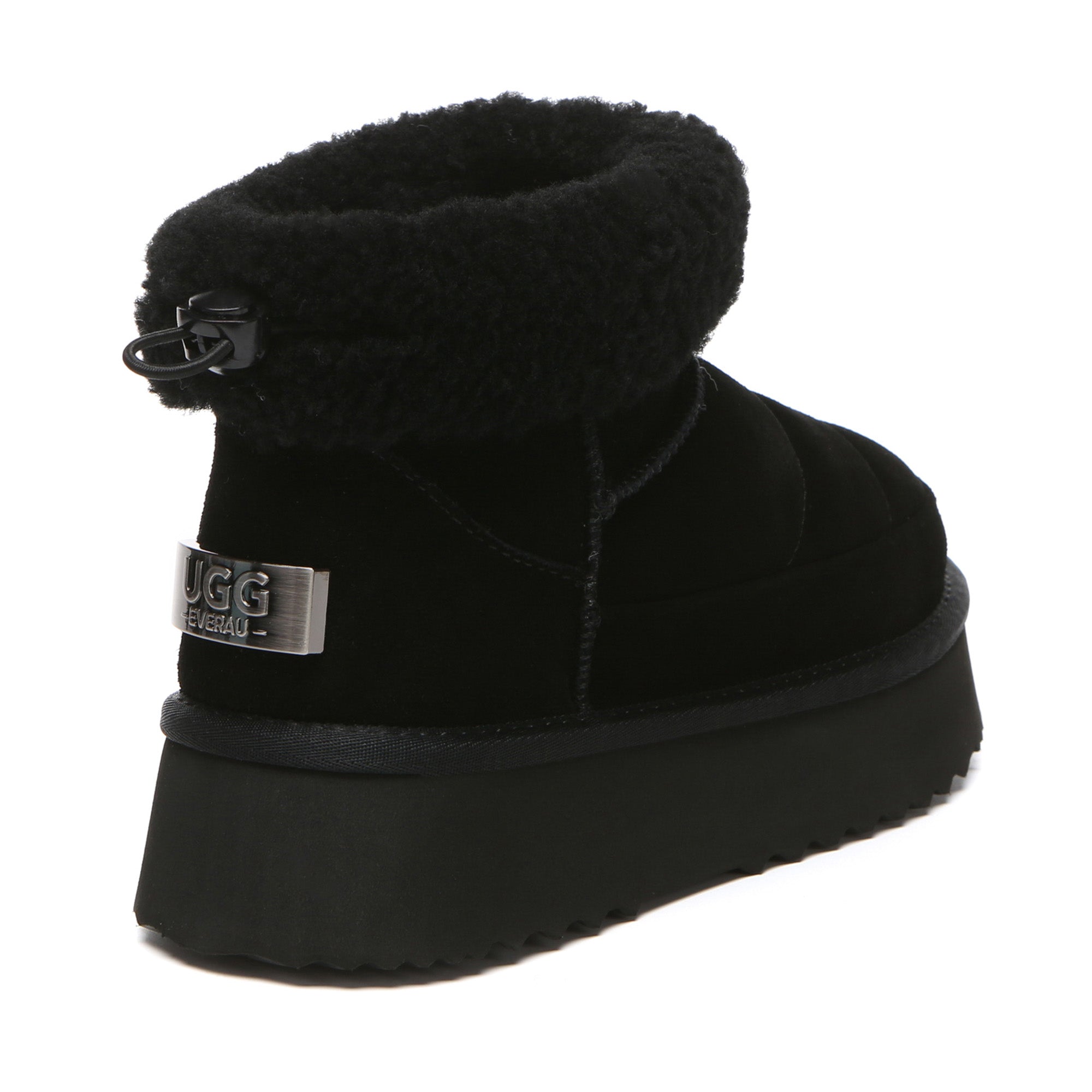 EverUgg Peyton adjustable ankle platform UGG boots for women, featuring stylish design and supportive sole in natural leather finish.