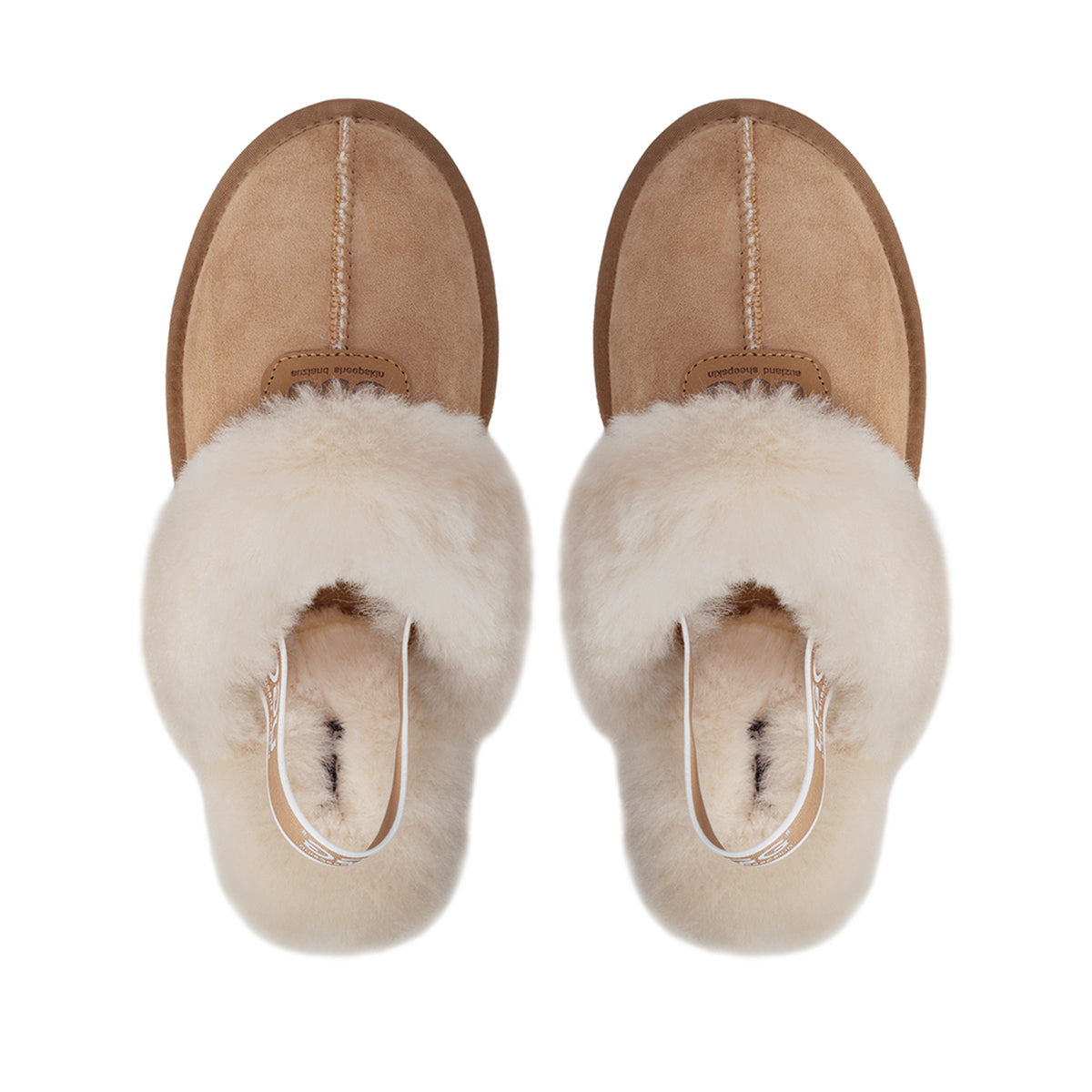 Auzland UGG slippers with platform soles and chest straps, featuring soft, cozy material for comfortable indoor wear.