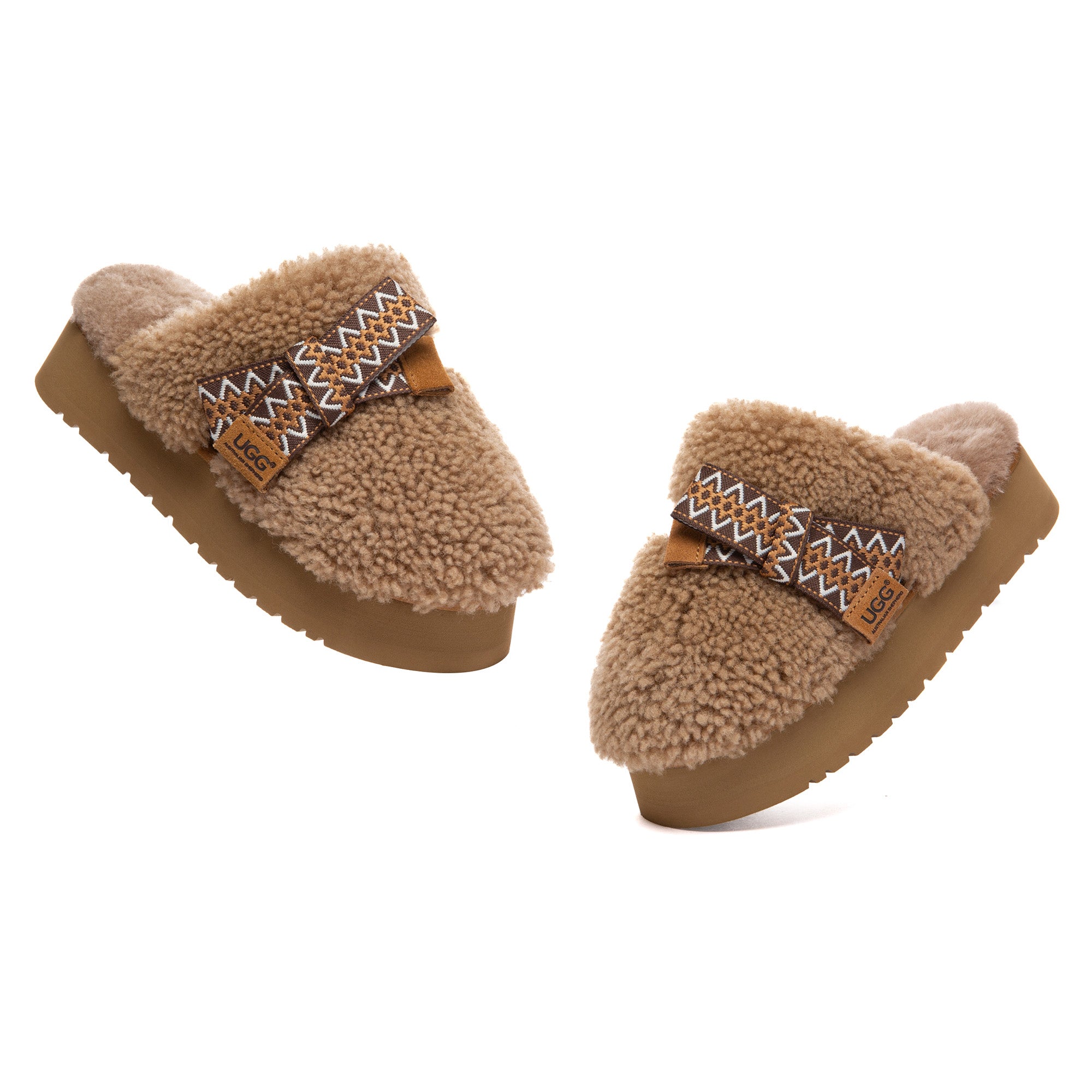 EverUgg PlushCozy Bow Platform UGG slippers with soft plush material and stylish bow detail, ideal for comfortable indoor wear.