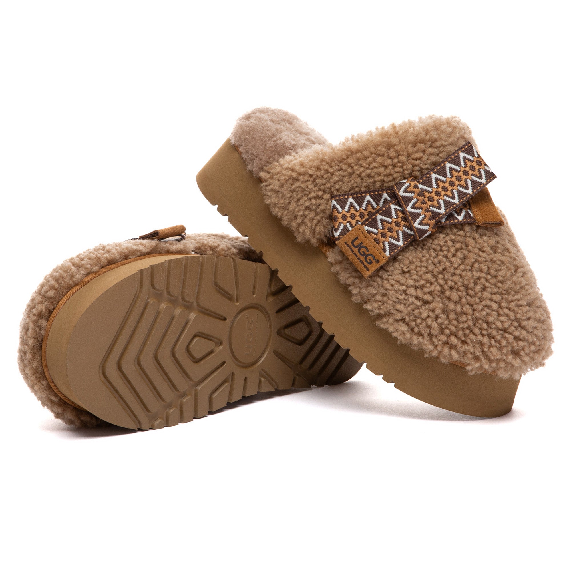 EverUgg PlushCozy Bow Platform UGG slippers featuring soft plush material and a stylish bow design for comfortable indoor wear.