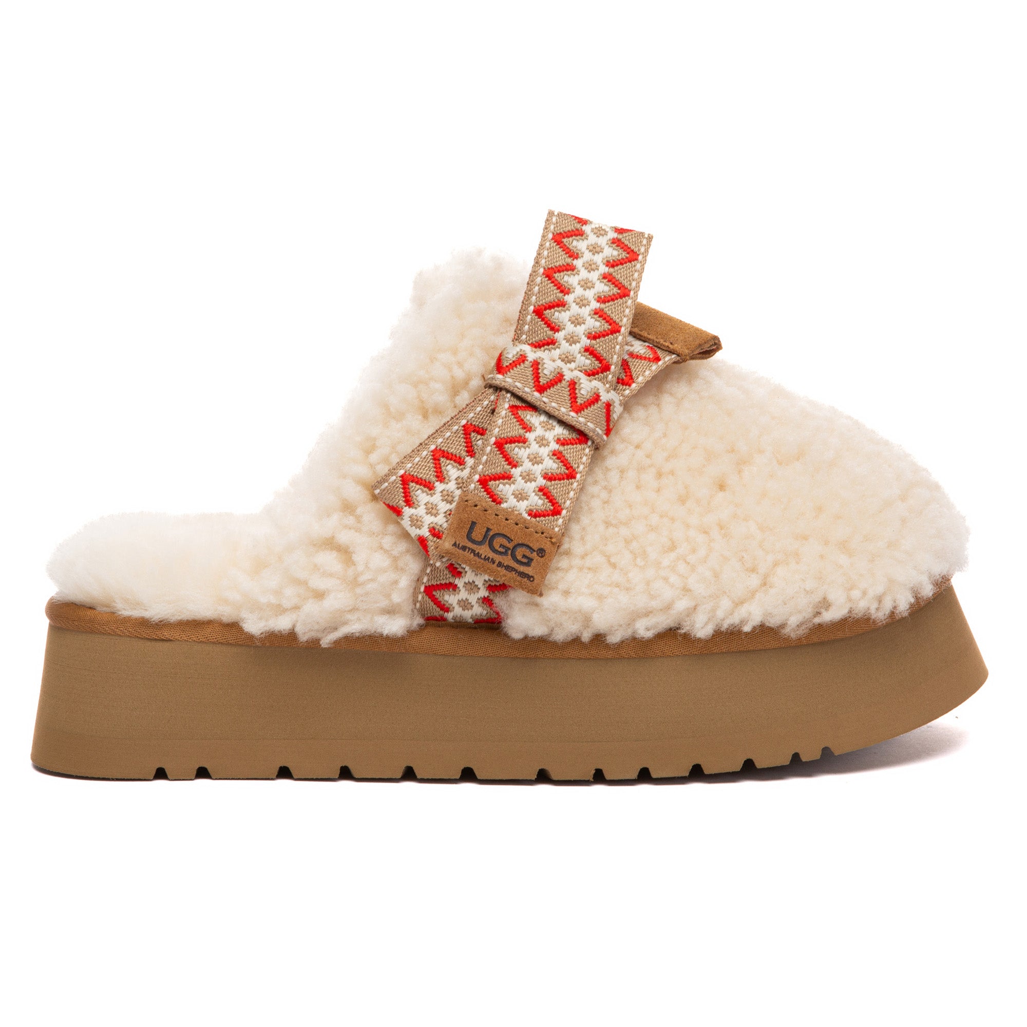 EverUgg PlushCozy Bow Platform UGG slippers featuring soft plush material and a stylish bow detail on a comfortable platform sole.