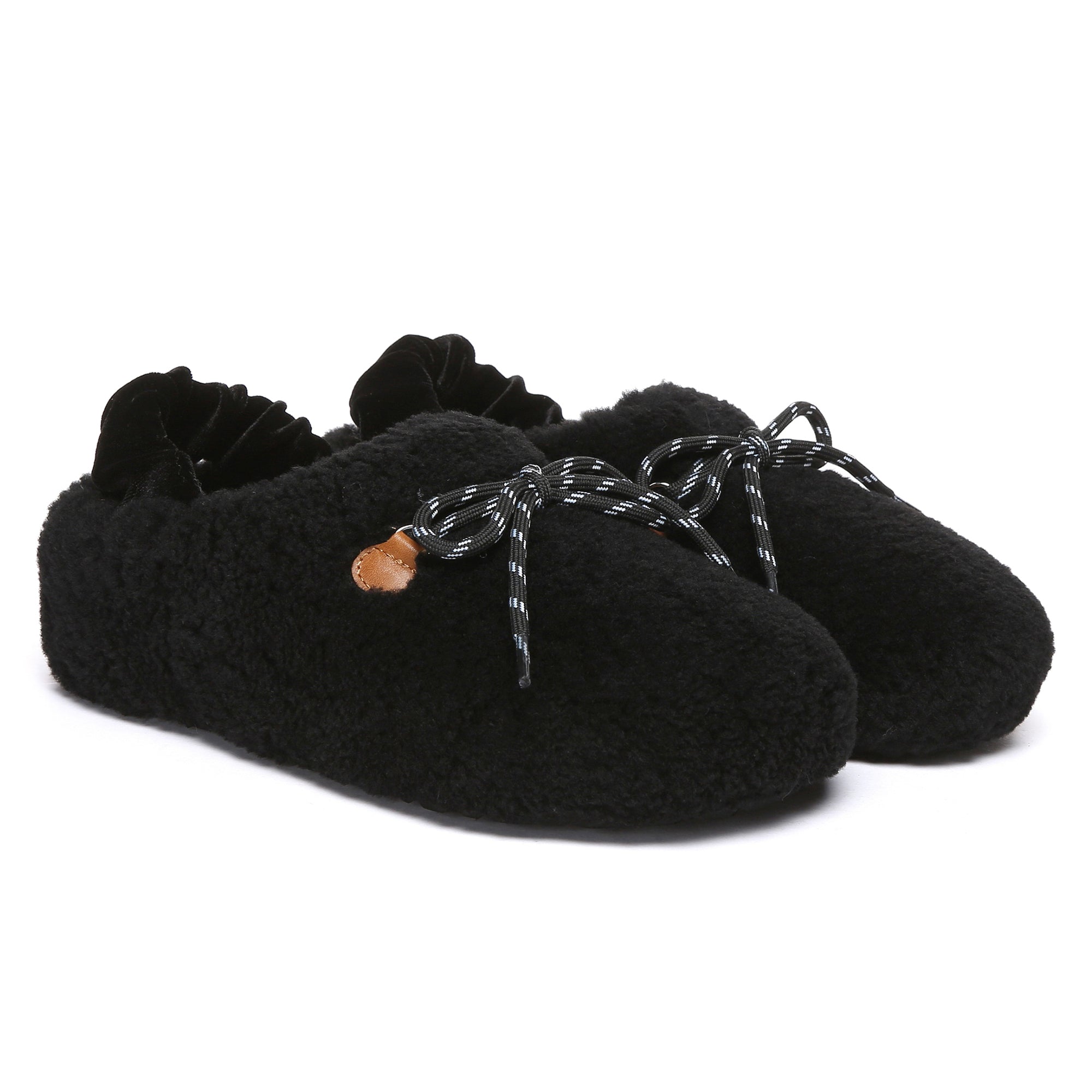 EverUgg PlushCozy slingback lace slippers with soft plush material and comfortable slip-on design for women.