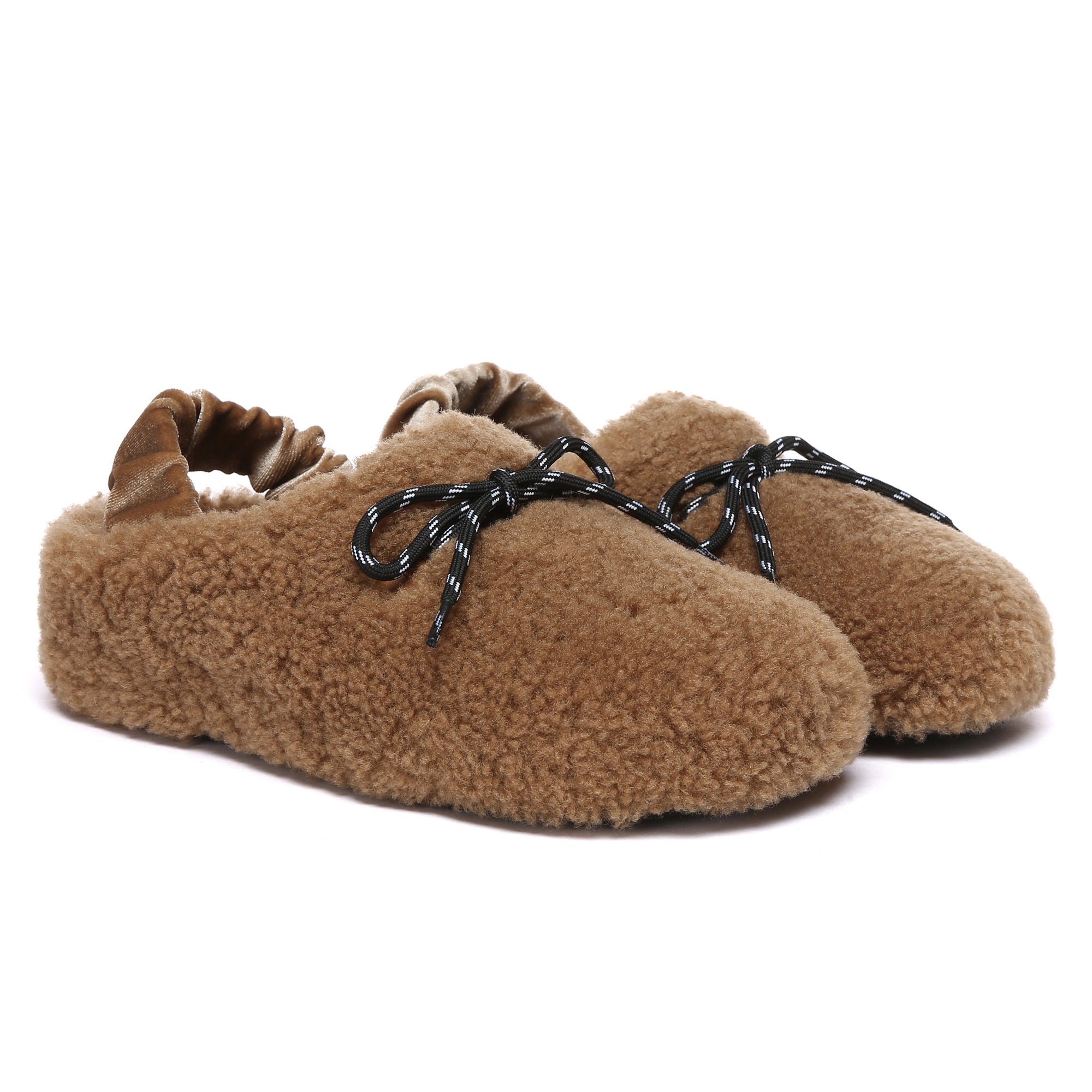 EverUgg PlushCozy Slingback Lace UGG slippers with soft plush material and lace detailing, designed for comfortable women’s indoor wear.