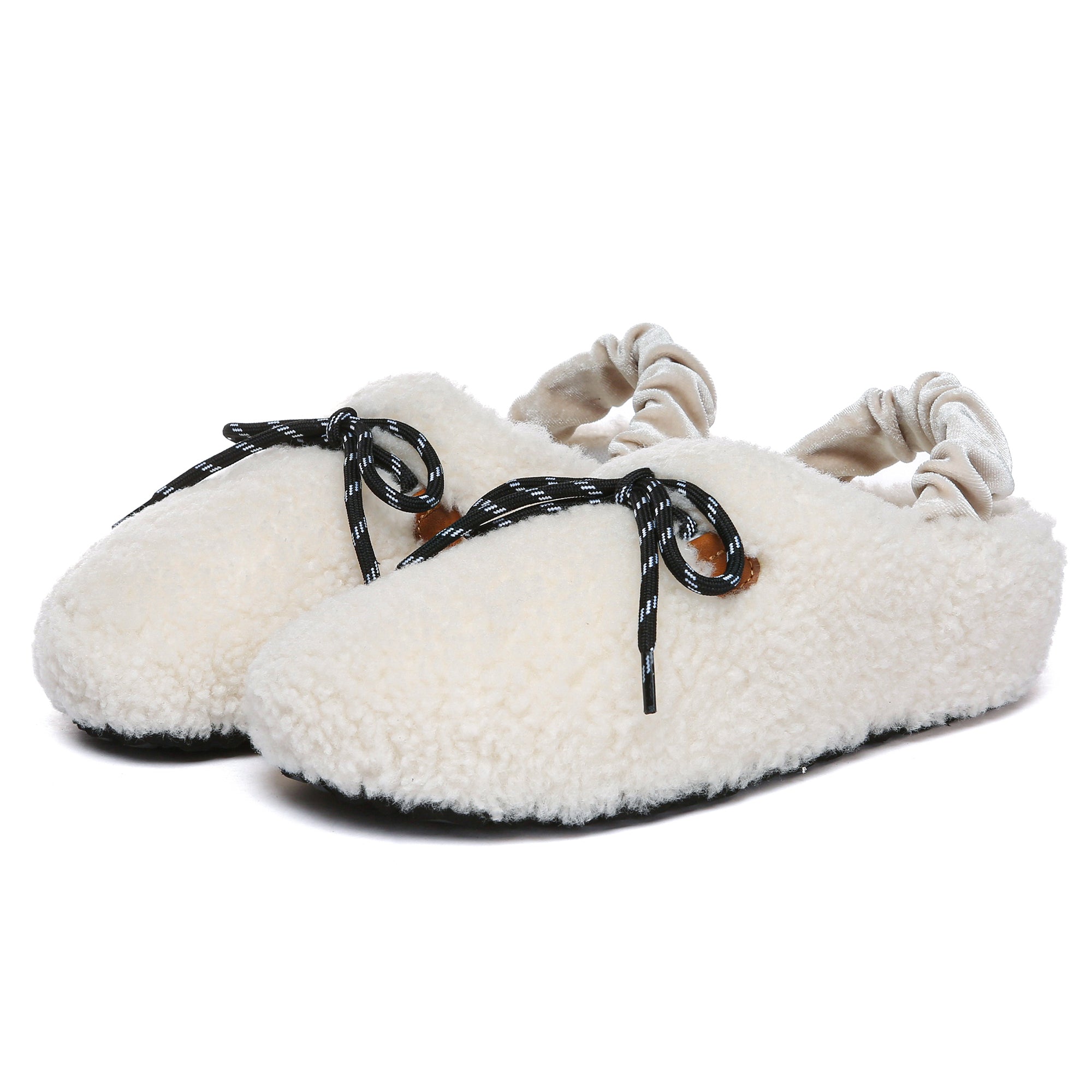 EverUgg plush cozy slingback lace slippers with soft lining and lace details, designed for women’s comfort and casual wear.