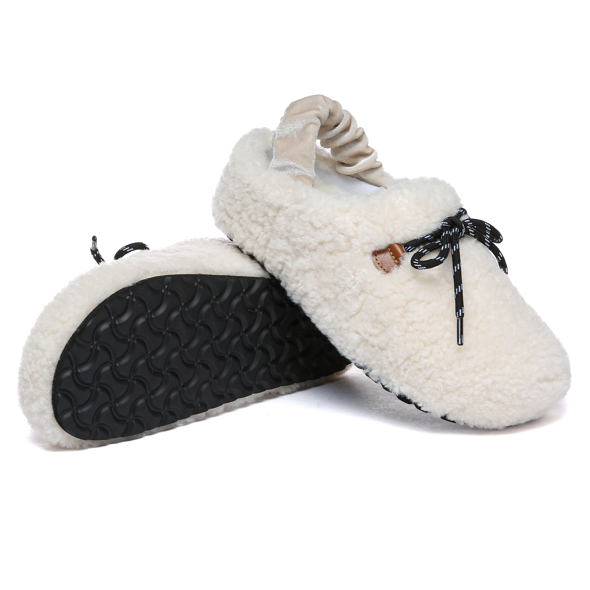 EverUgg PlushCozy slingback lace slippers for women, featuring soft plush material and comfortable slip-on design.