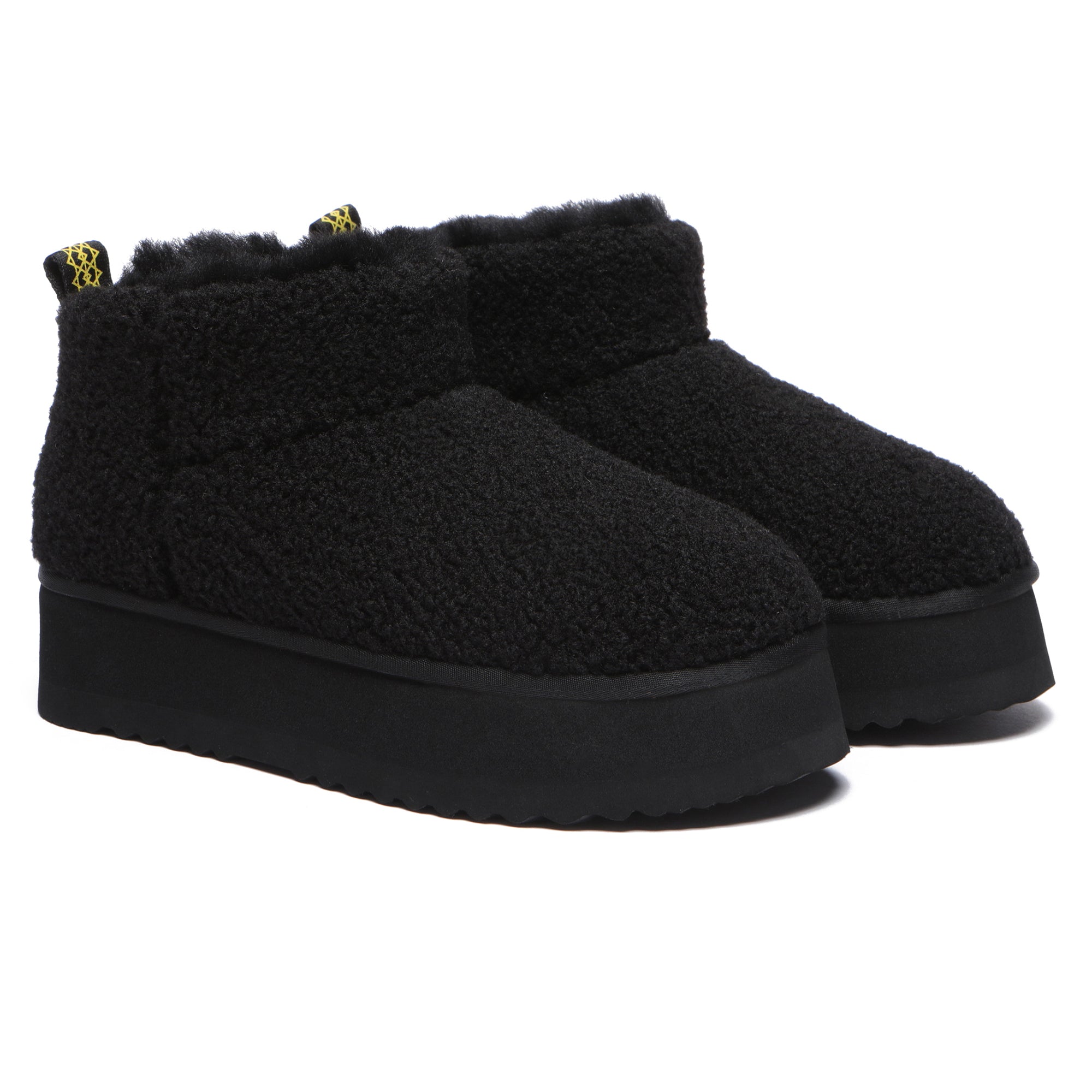 Close-up of PlushCozy Ultra Mini Platform UGG Boots for women, showing soft plush material and mini platform sole.