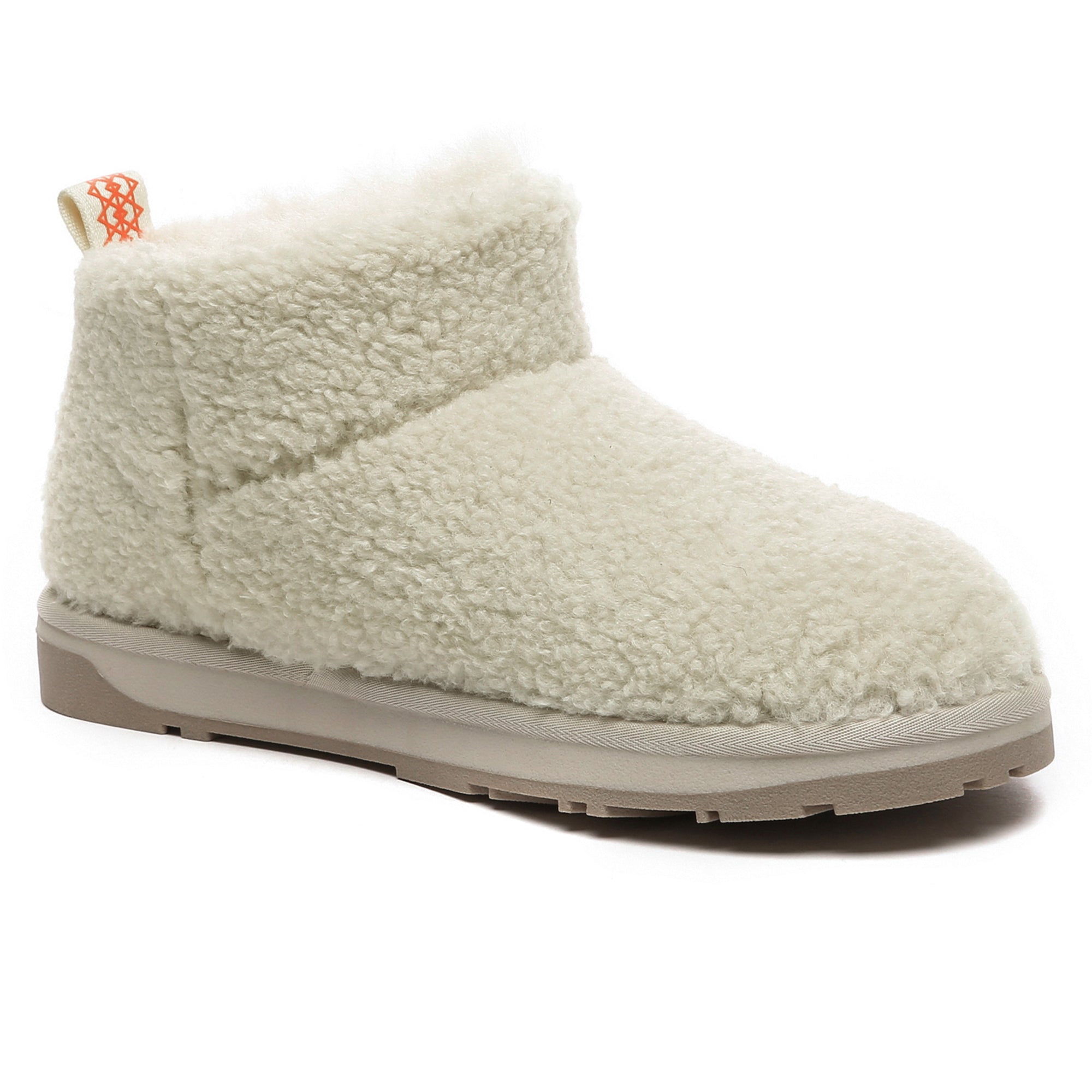 EverUgg PlushCozy Ultra Mini UGG Boots in soft fleece with plush lining and tan suede exterior, shown on a neutral background.