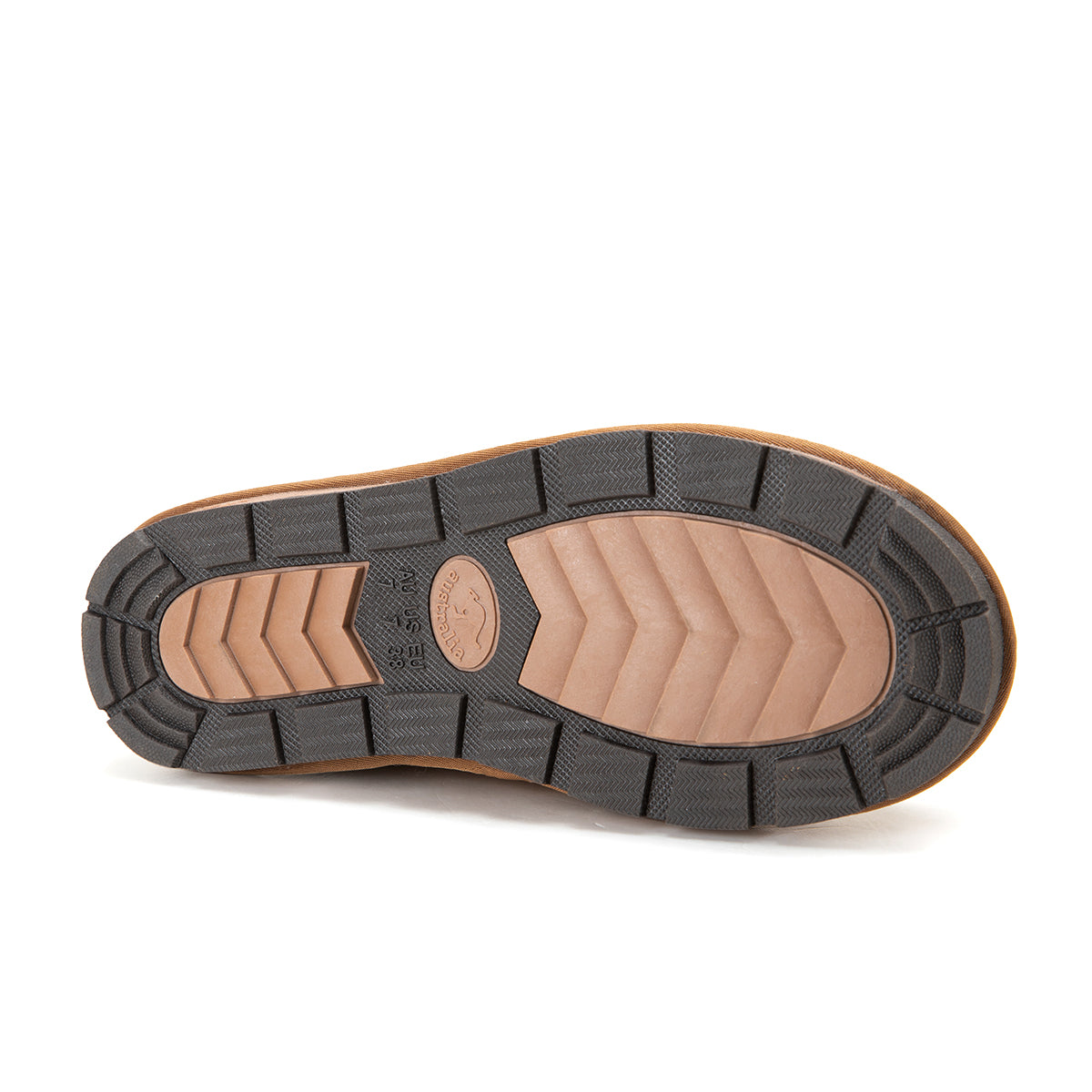 Auzland premium mini classic Australian-made UGG boots in chestnut leather for women, showcasing cozy footwear style.