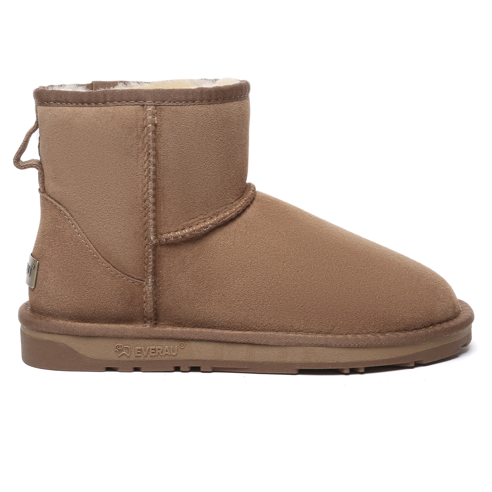 EverUgg Premium Mini Classic Sheepskin UGG Boots for women showing cozy sheepskin interior and stylish ankle-high design.