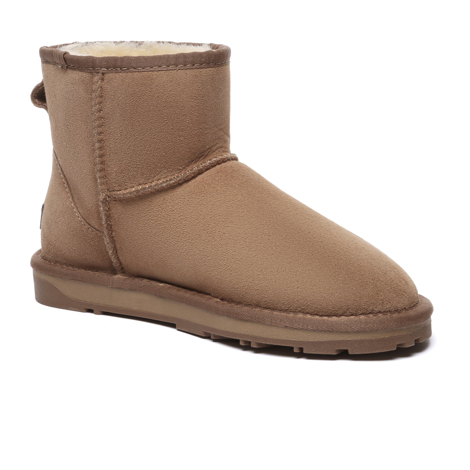 EverUgg Premium Mini Classic Sheepskin UGG Boots for women, showcasing cozy, plush sheepskin lining and stylish ankle-high design.