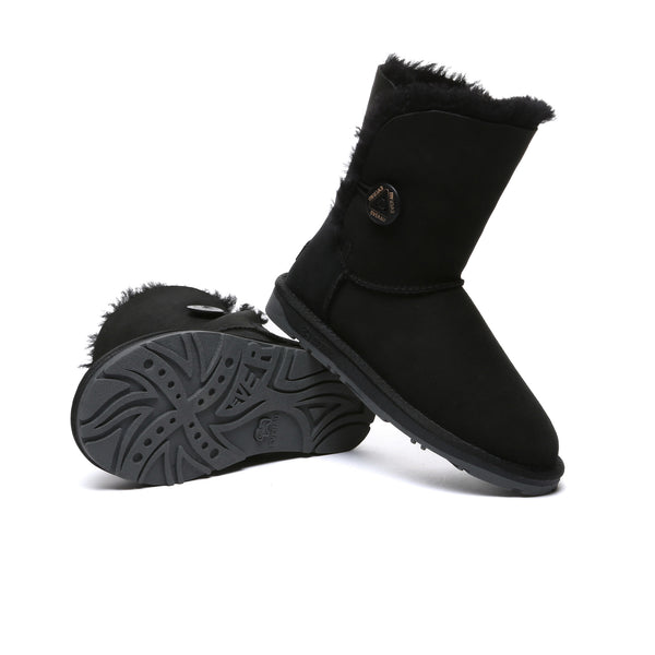EverUgg premium short classic sheepskin UGG boots for women, showcasing soft sheepskin exterior and comfortable slip-on design.